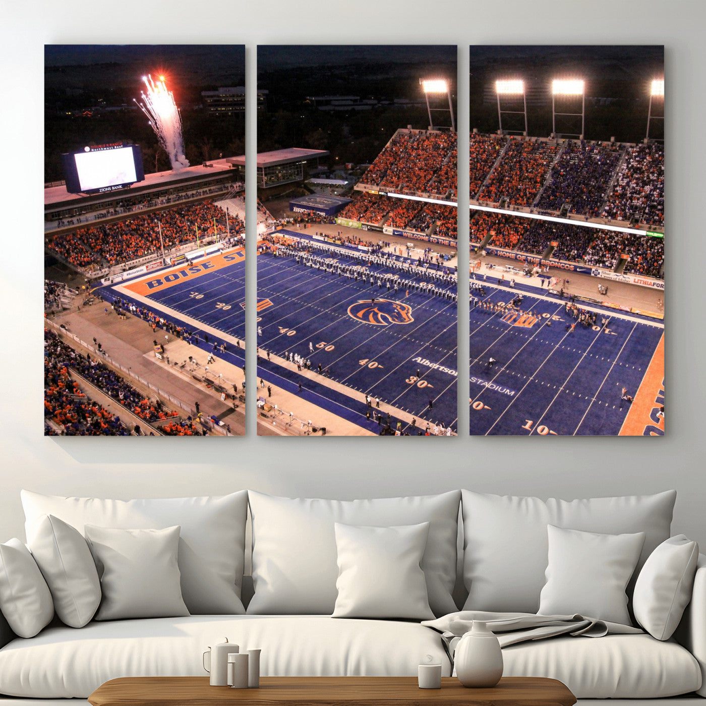 BS1001S-MGV-CV-48X32-3P - Boise State Broncos Albertsons Stadium Wall Art Canvas Print