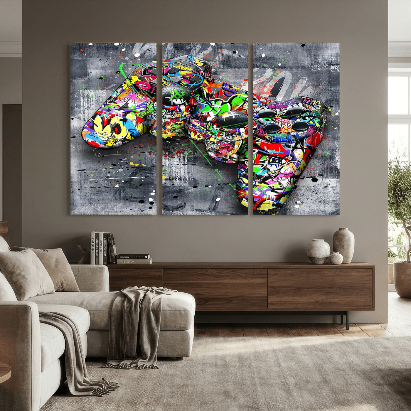 42929610-MGV-CV-36X24 - Graffiti Canvas Wall-Art For Bedroom - Gaming Wall Art For Teen Boys - Abstract Painting Pop Art Modern Home Wall Decor Ready to Hang