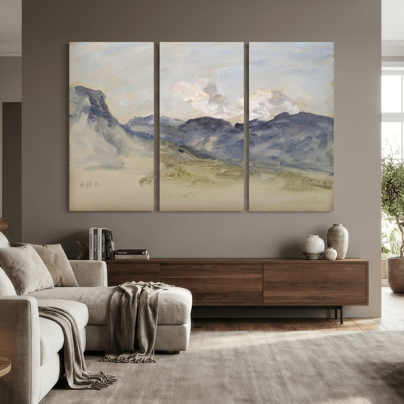 14644686-MGV-CV-36X24 - Alps Hercules Brabazon Brabazon Abstract Wall Art Canvas Print for Modern Home Decor