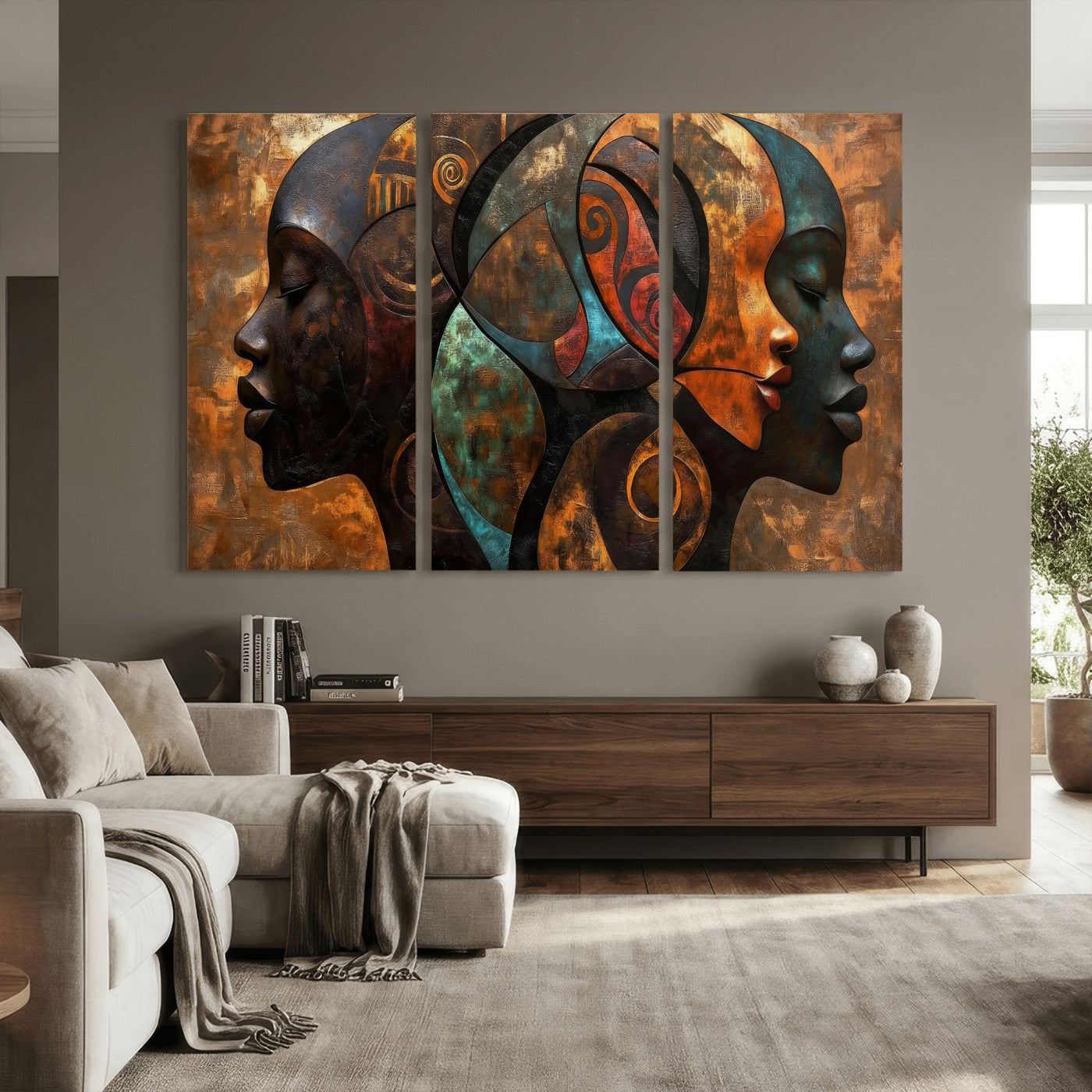 81517886-MGV-CV-36X24 - Abstract Afro American Women Wall Art Canvas Print