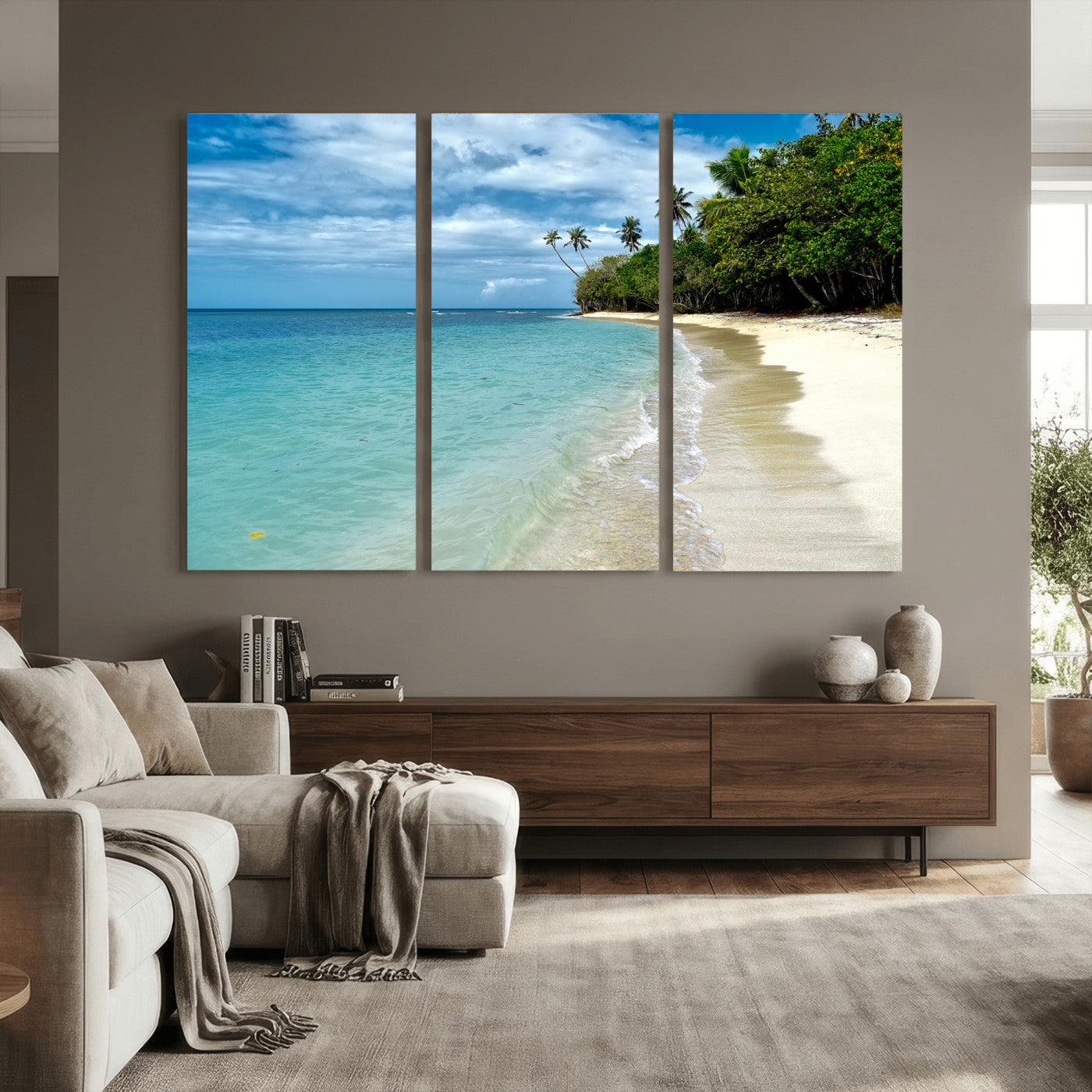 50626792-MGV-CV-36X24 - Puerto Rico Beach Paradise Wall Art – Tropical Coastal Print