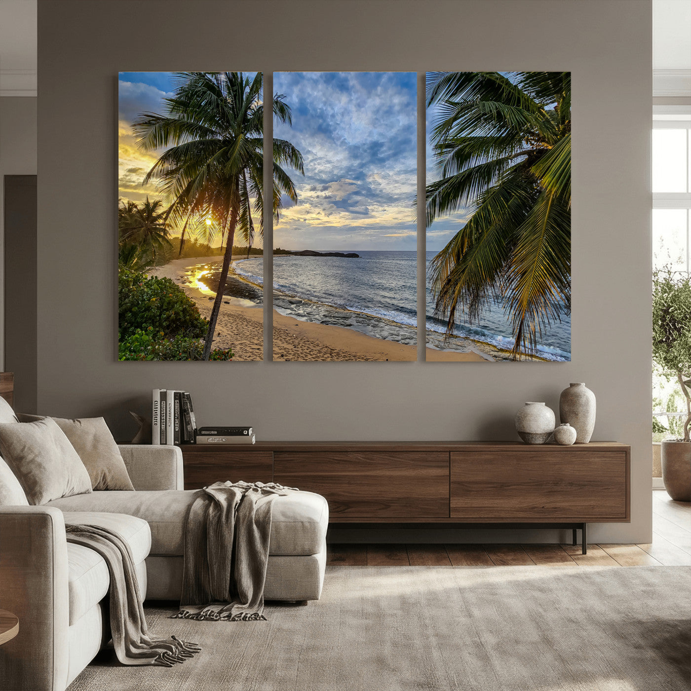 83399063-MGV-CV-36X24 - Puerto Rico Beach Paradise Wall Art – Tropical Coastal Print