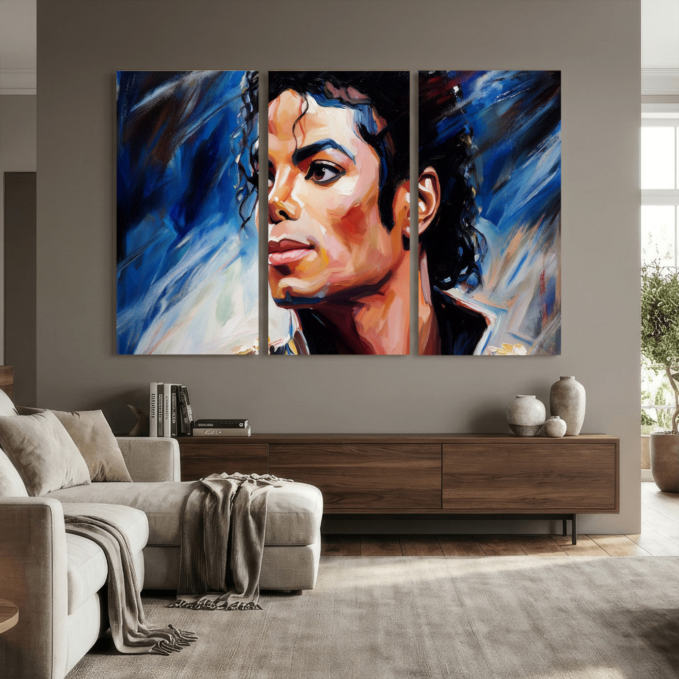51466481-MGV-CV-36X24 - Abstract Michael Jackson Photo Wall Art Canvas Print