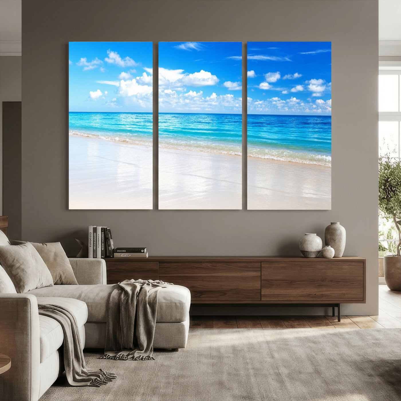 67491909-MGV-CV-36X24 - Tropical Beach Ocean Wall Art Canvas Print for Home Decor