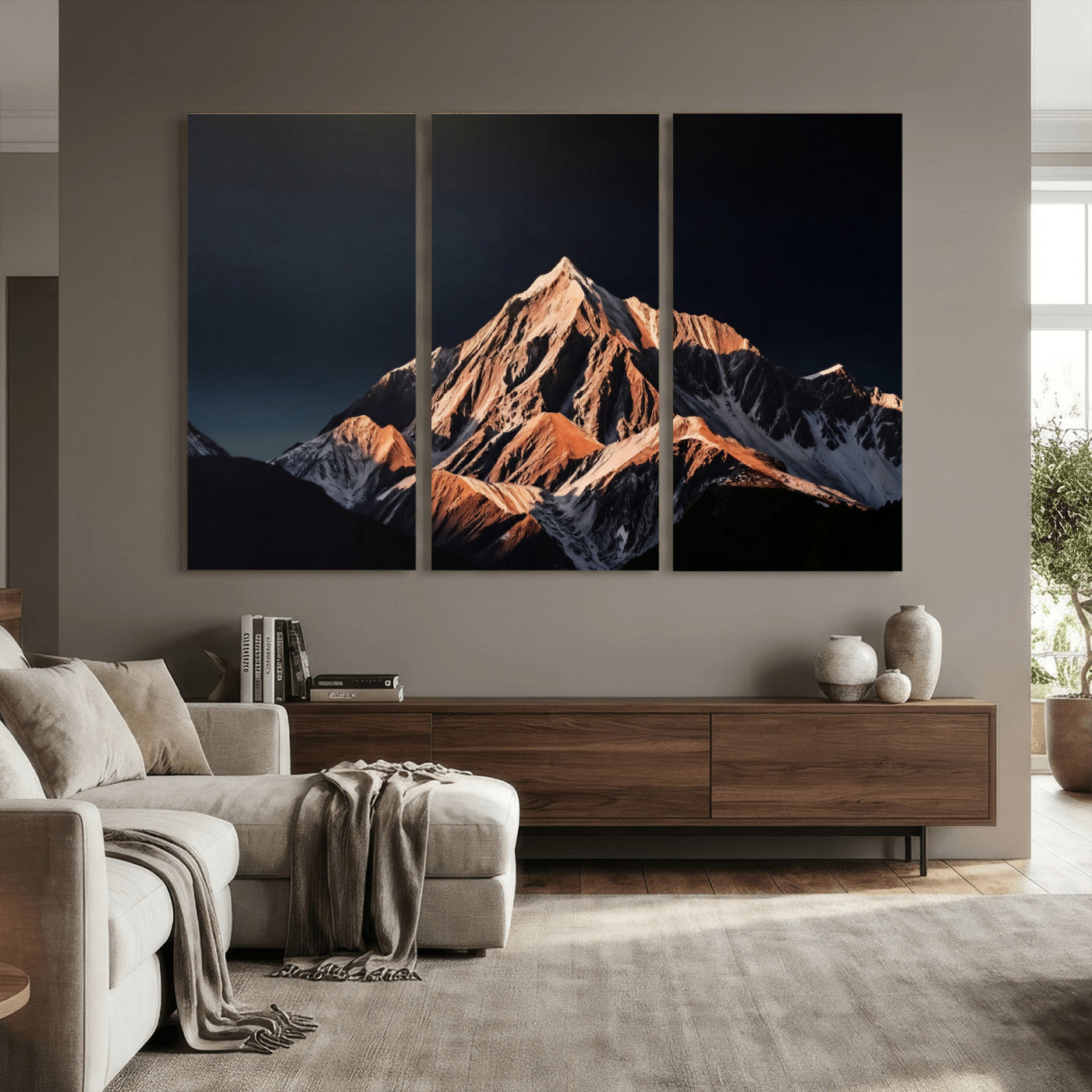 10196184-MGV-CV-36X24 - Snow Mountain Wall Art Canvas Print for Living Room Decor