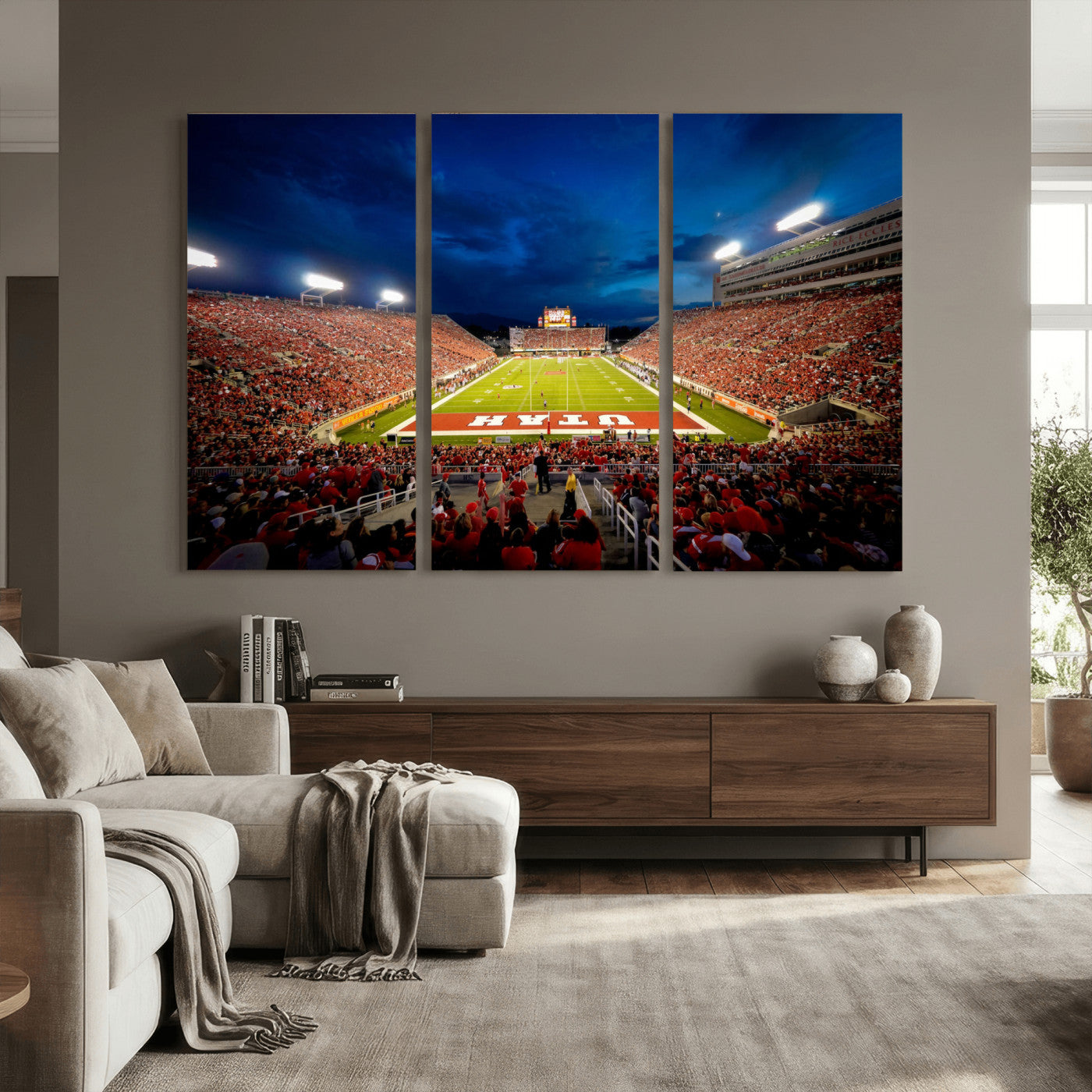 74019251-MGV-CV-36X24 - Rice-Eccles Stadium Wall Art Canvas Print - Utah Salt Lake City Stadium Print