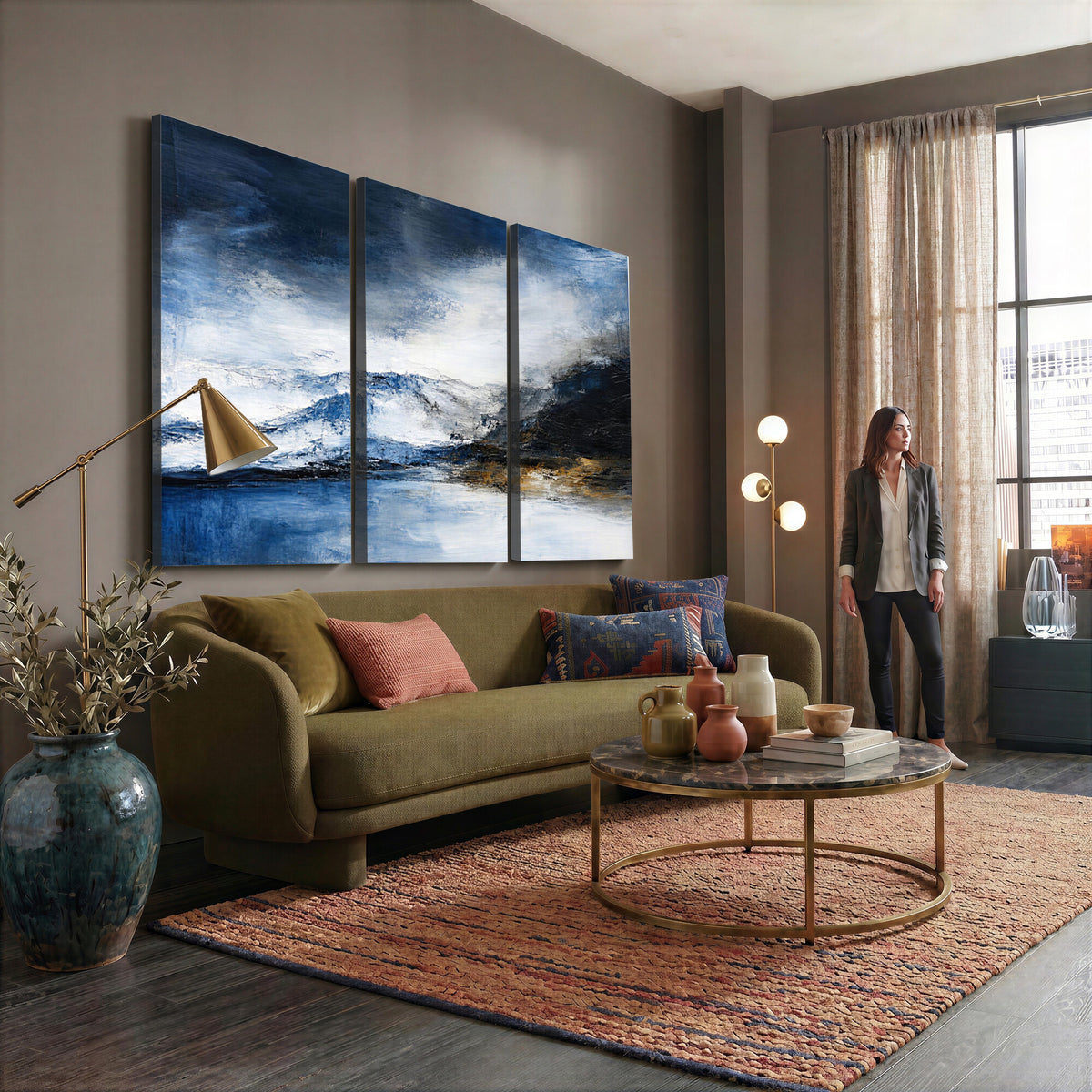 48142030-MGV-CV-36X24 - Extra Large Abstract Wall Art Canvas Print
