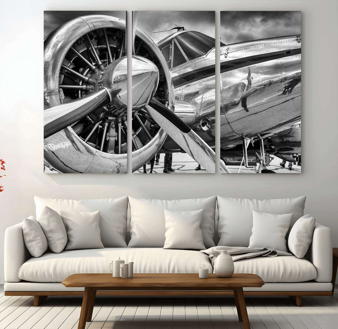 40672-MGV-CV-36X24-Vintage Antique Airplane Wall Art Canvas Print