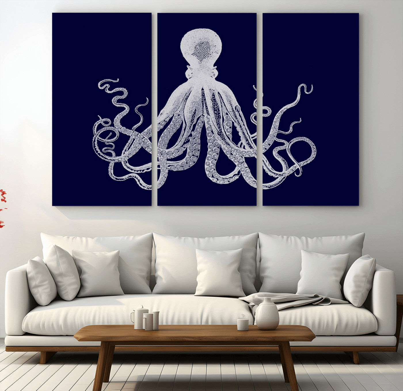 11865-MGV-CV-36X24-Blue Octopus Wall Art Canvas Print