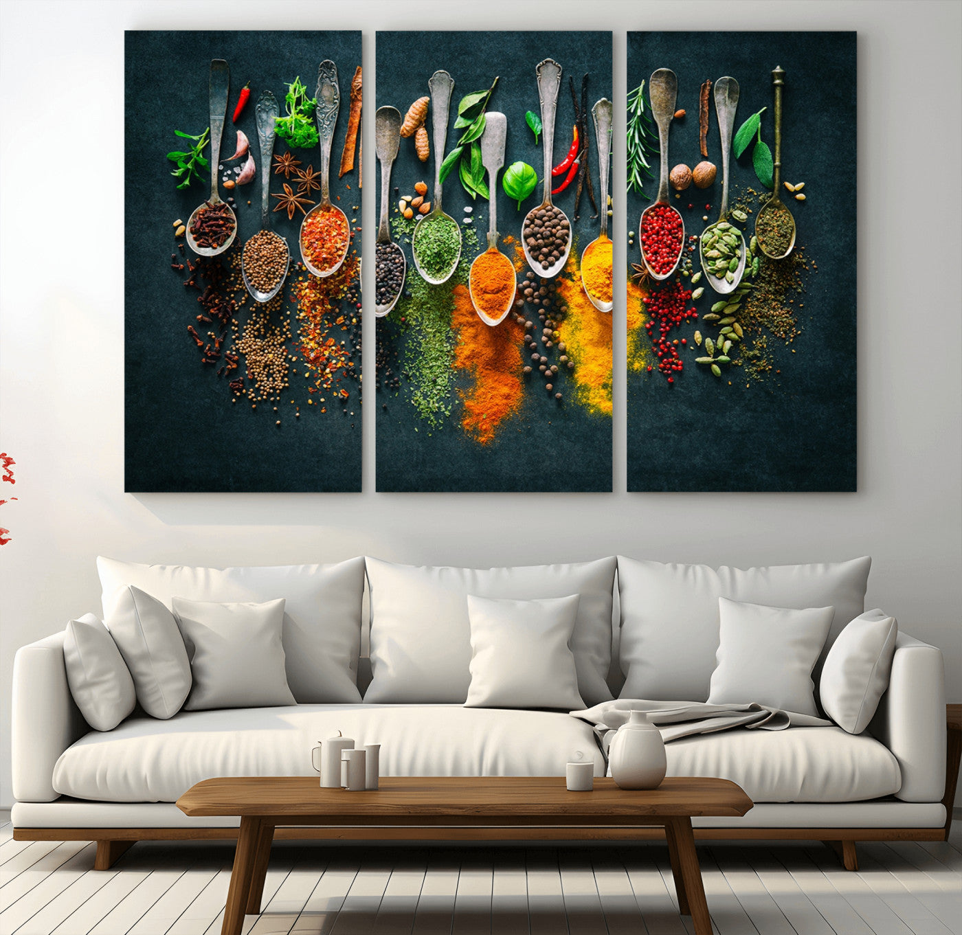 MGV-CV-48X32-3P - Herbs and Spices Kitchen Wall Art Canvas Print