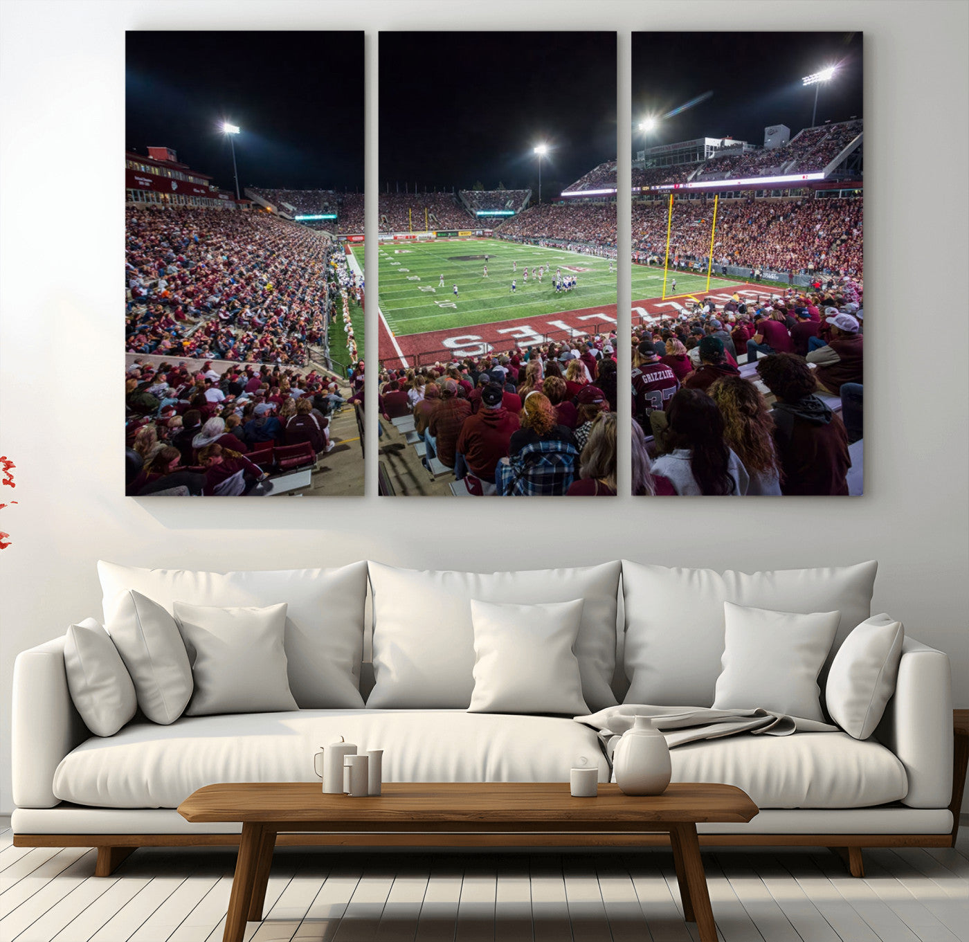 56191-MGV-CV-36X24-American Football Wall Art Canvas Print Framed Stadium Sport Wall Art Print Iconic Game Day Decor for Home, Office