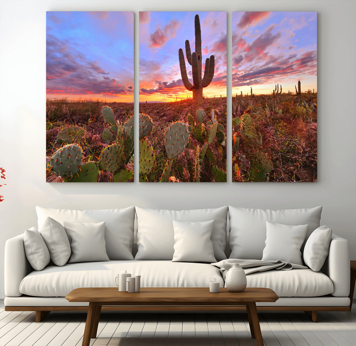 -Arizona Desert Wall Art Canvas Print - Framed Deser Sunset Wall Decor