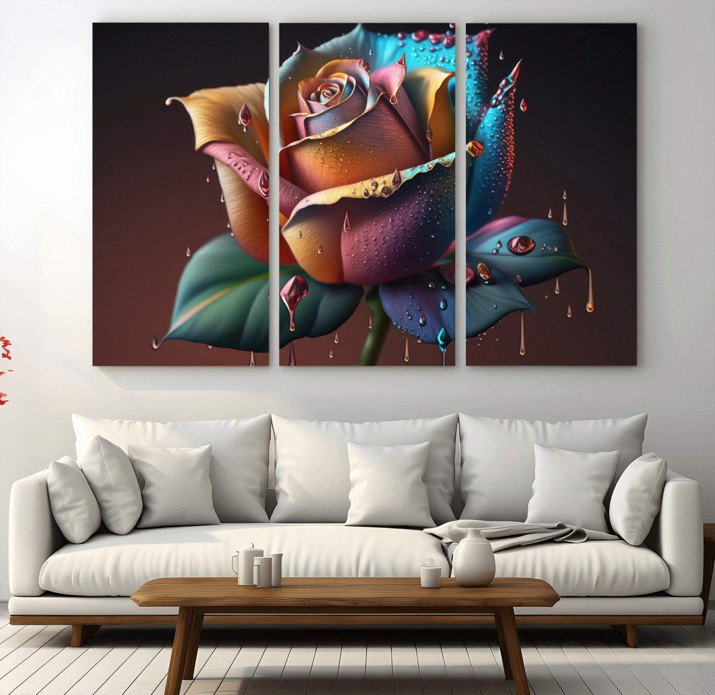 MGV-CV-48X32-3P - Abstract Rose Wall Art Canvas Print