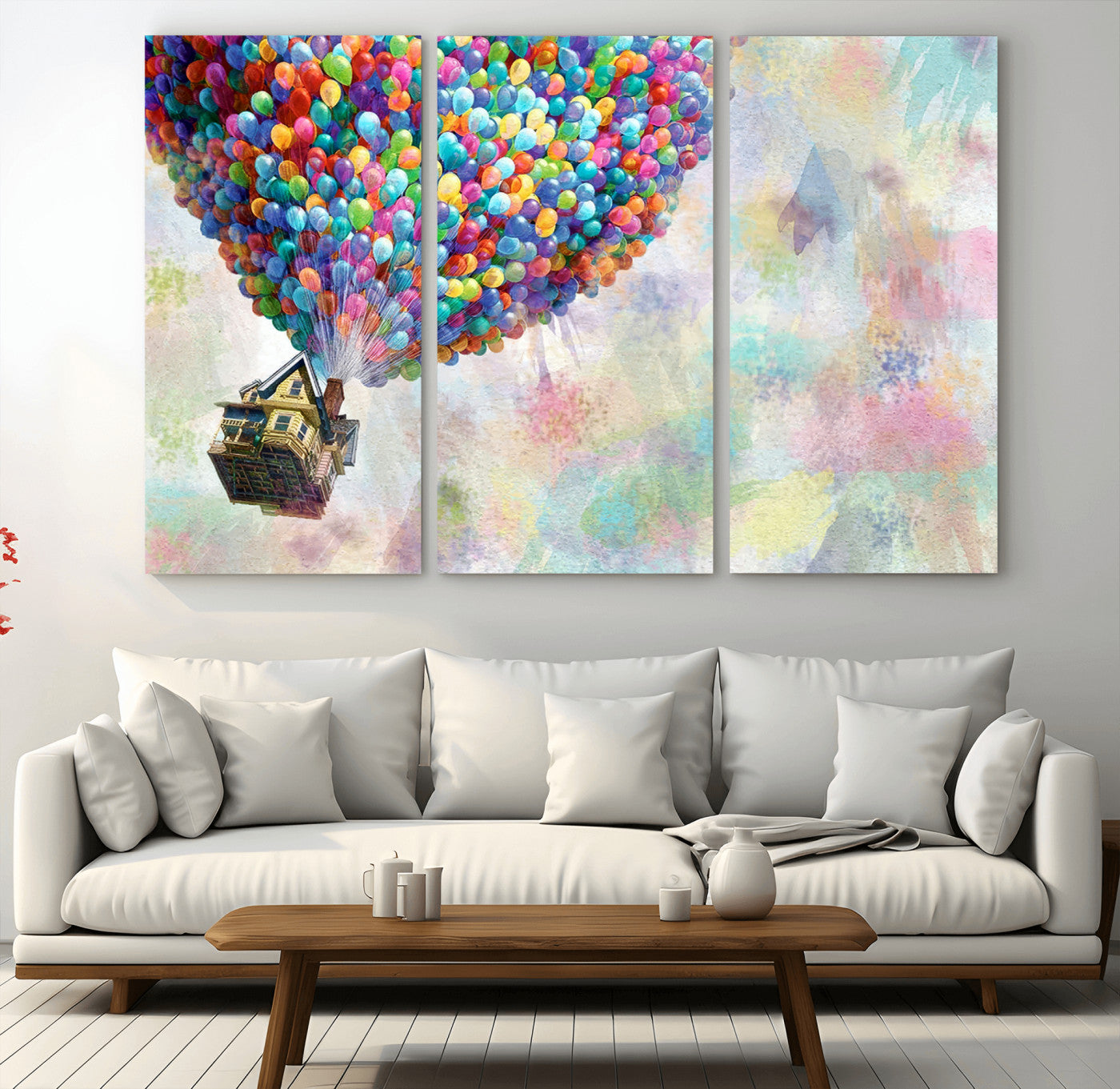 MGV-CV-48X32-3P - Up Pixar Poster, Look Up Pixar Wall Art, Up Pixar Canvas, Kids Play Game Room Decor Wall Art