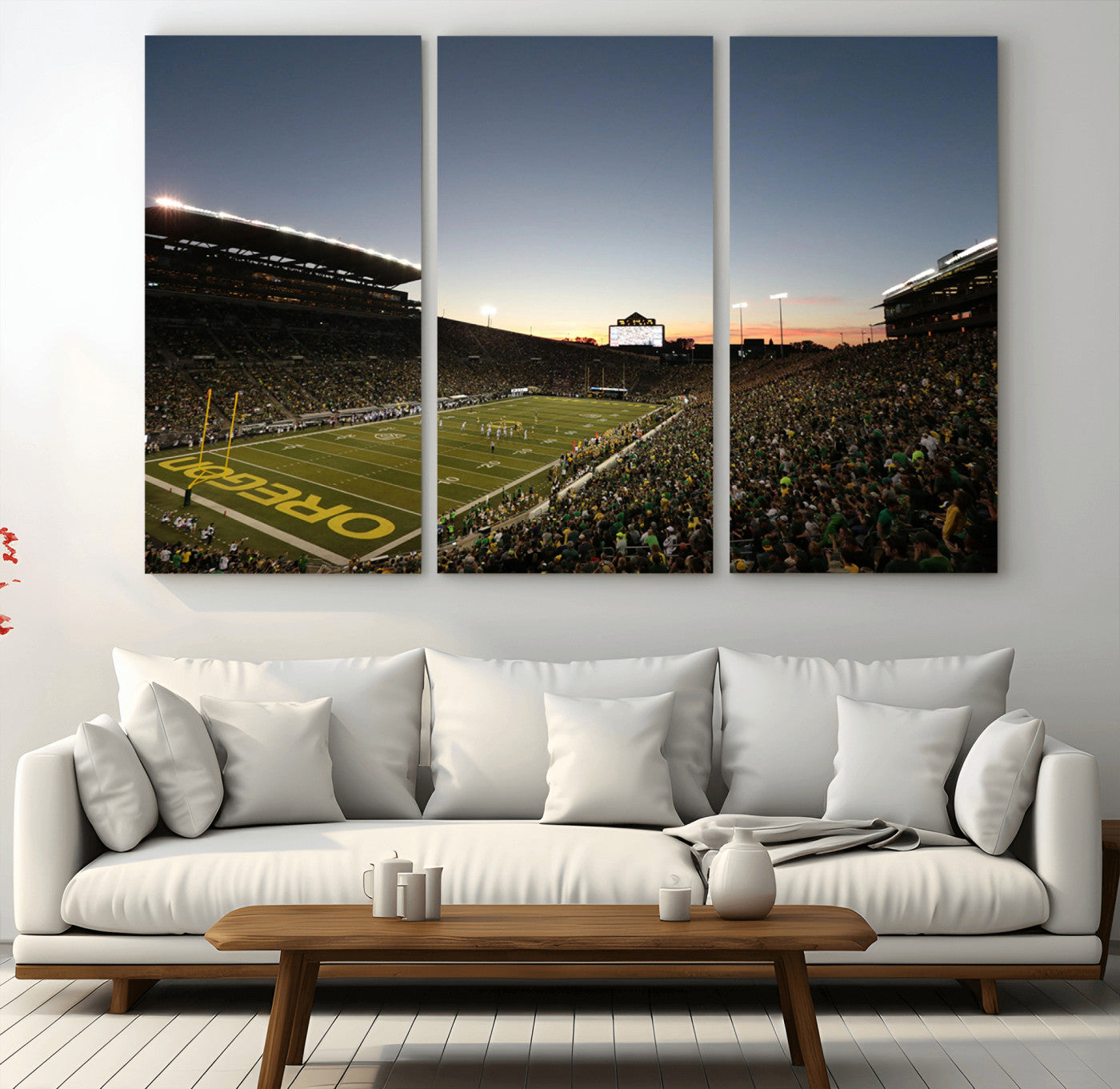 MGV-CV-48X32-3P - Oregon Ducks Football Team Print - Eugene Autzen Stadium Wall Art Canvas Print