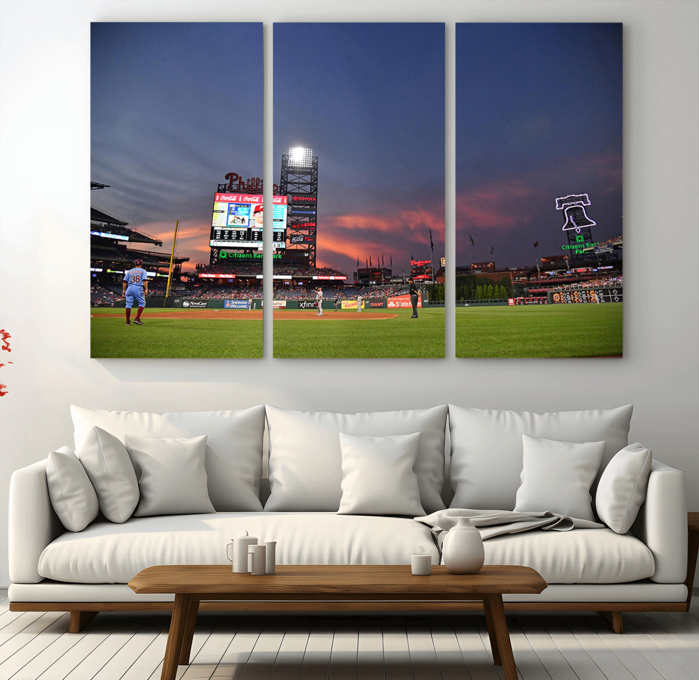 MGV-CV-48X32-3P - Philadelphia Phillies Baseball Print - Philadelphia Citizens Bank Park Stadium Wall Art, Phillies