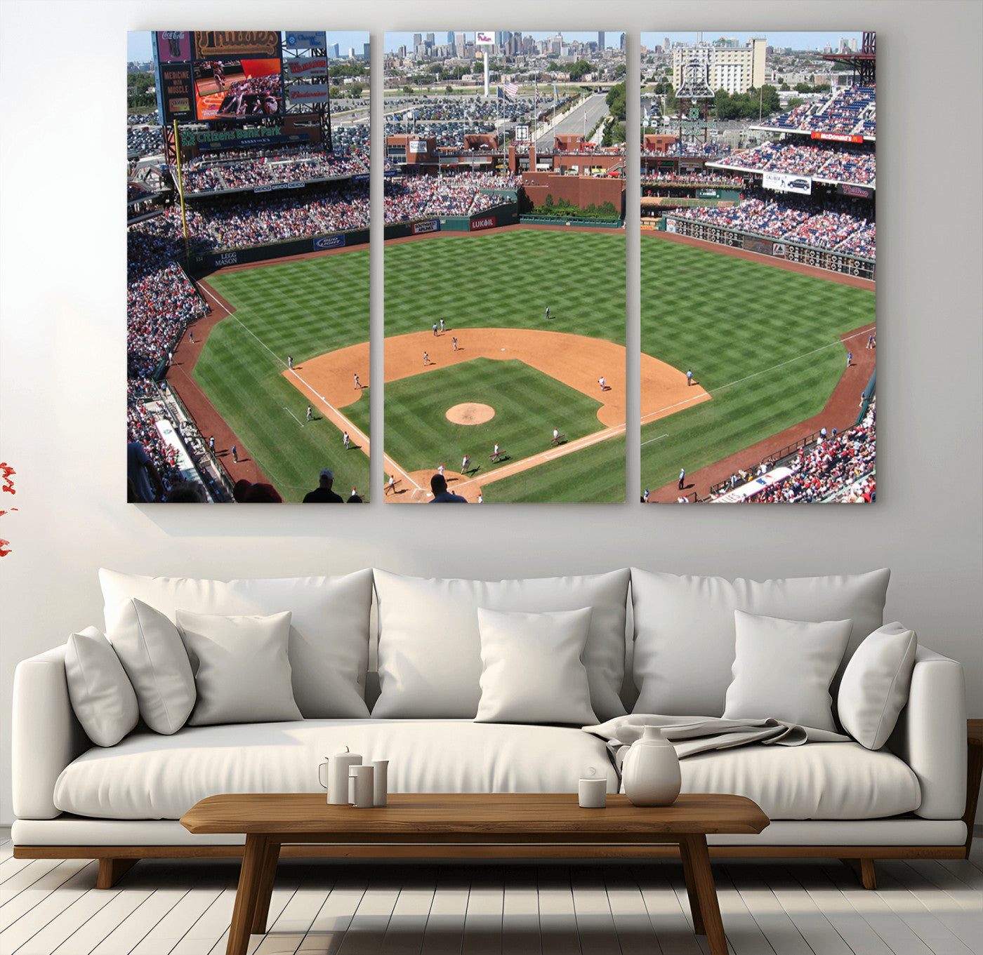 MGV-CV-48X32-3P - Philadelphia Phillies Baseball Team Print - Philadelphia Citizens Bank Park Stadium Wall Art Canvas