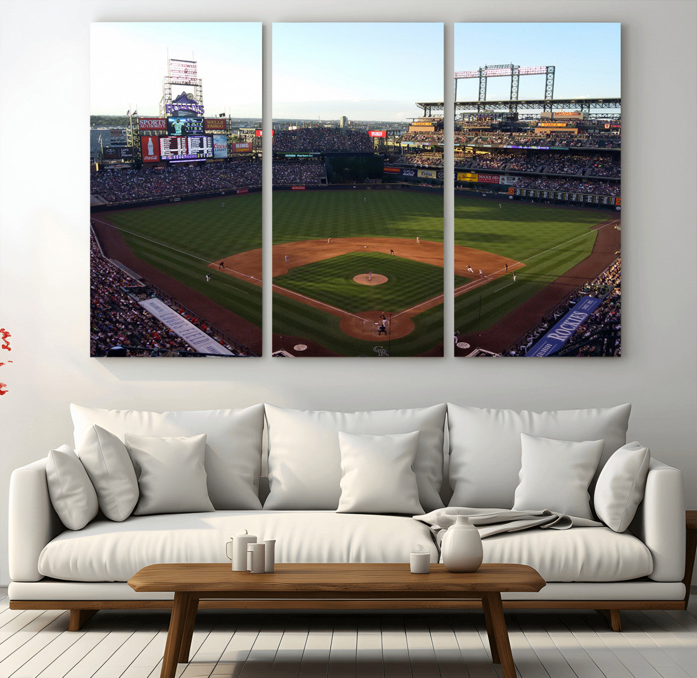 MGV-CV-48X32-3P - Colorado Rockies Coors Field Wall Art Canvas Print - MLB Baseball Stadium