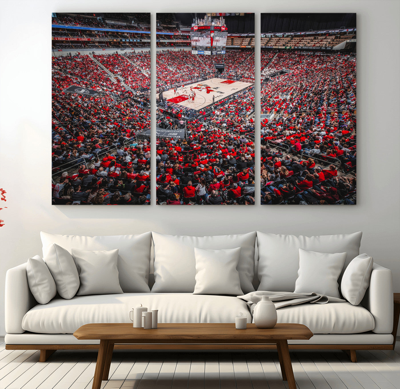 MGV-CV-48X32-3P - Louisville Cardinals Basketball Print Canvas - Louisville KFC Yum Center Arena Wall Art Canvas Print