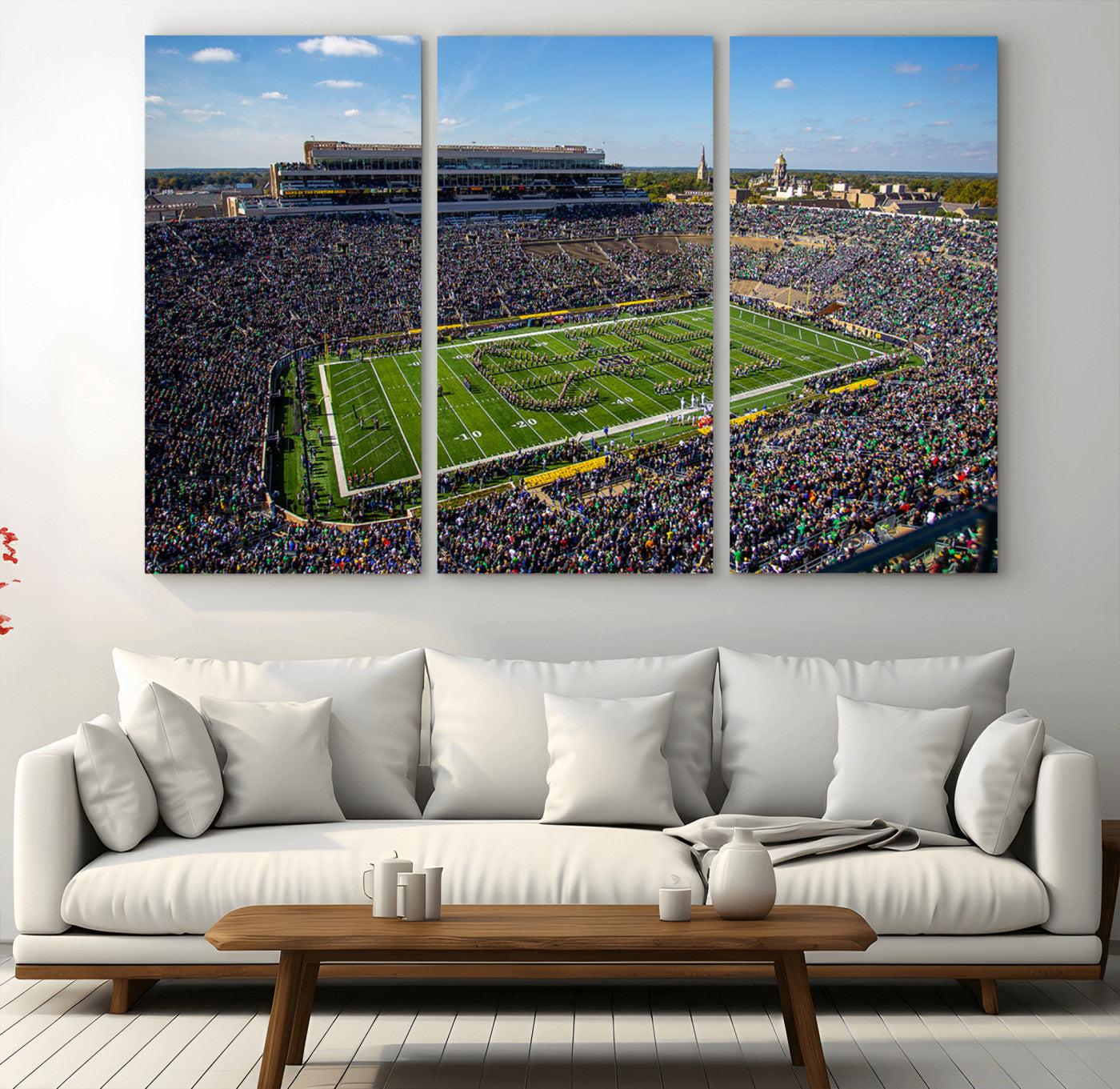 MGV-CV-48X32-3P - Notre Dame Fighting Irish Football Team Print - Notre Dame Stadium Wall Art Canvas Print