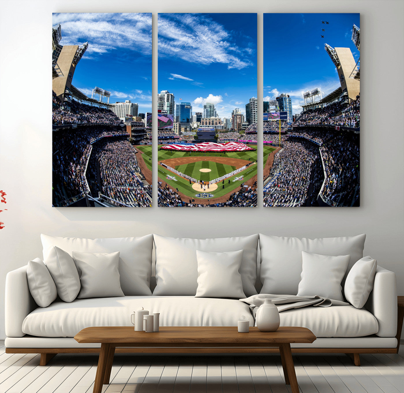 MGV-CV-48X32-3P - San Diego Padres Baseball Team Print - Petco Park Stadium Wall Art Canvas Print