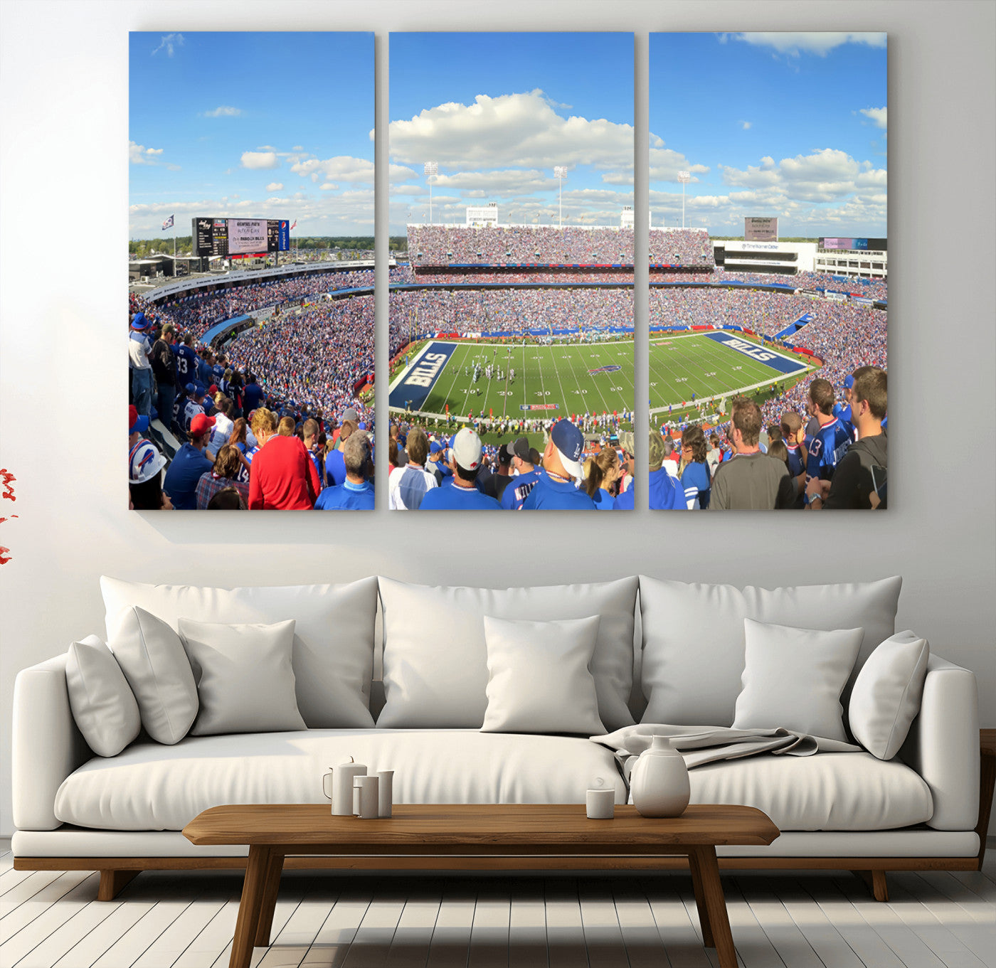 MGV-CV-48X32-3P - Buffalo Bills NFL Football Team Print - Buffalo Highmark Stadium Wall Art Canvas Print