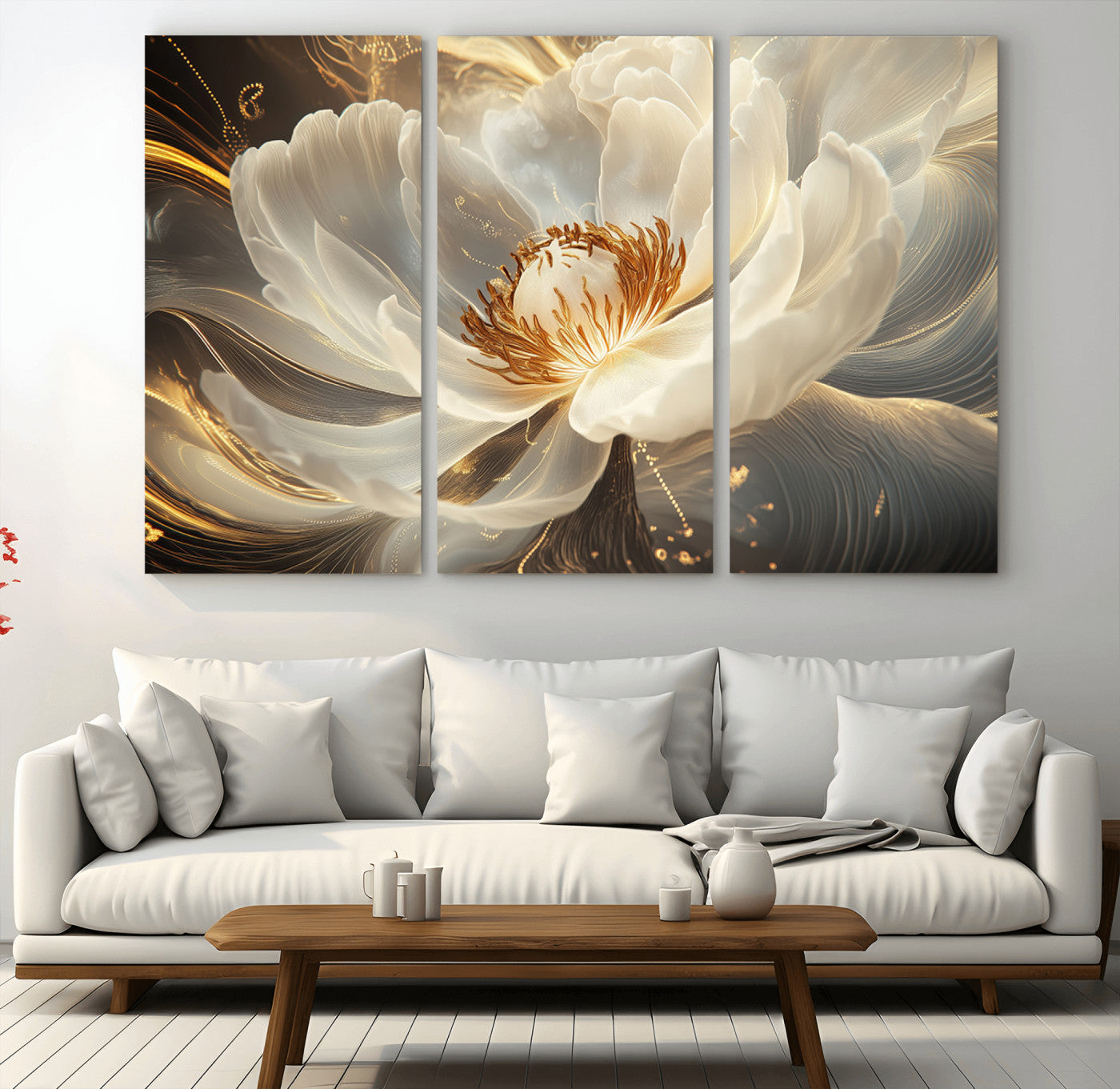 MGV-CV-48X32-3P - Abstract Floral Wall Art Canvas Print