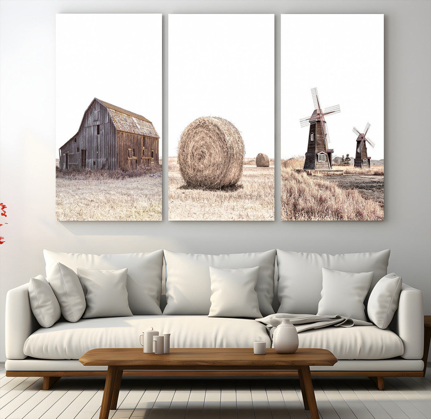 94971-MGV-CV-48X32-3P-Farm Prints Set, Set of 3 Farmhouse Wall Art, Country House Decor