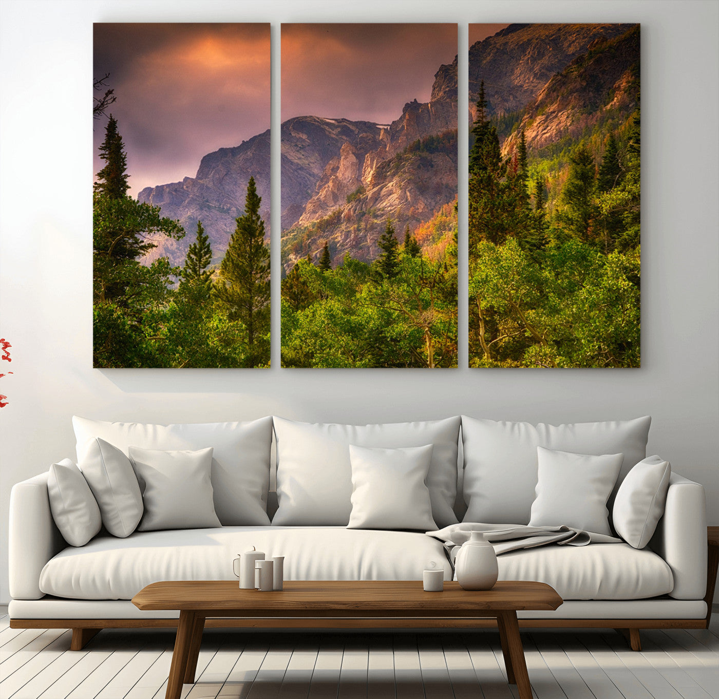 -Colorado Rockies Mountains Wall Art Canvas Print | Ready to Hang Framed Mountain Landscape