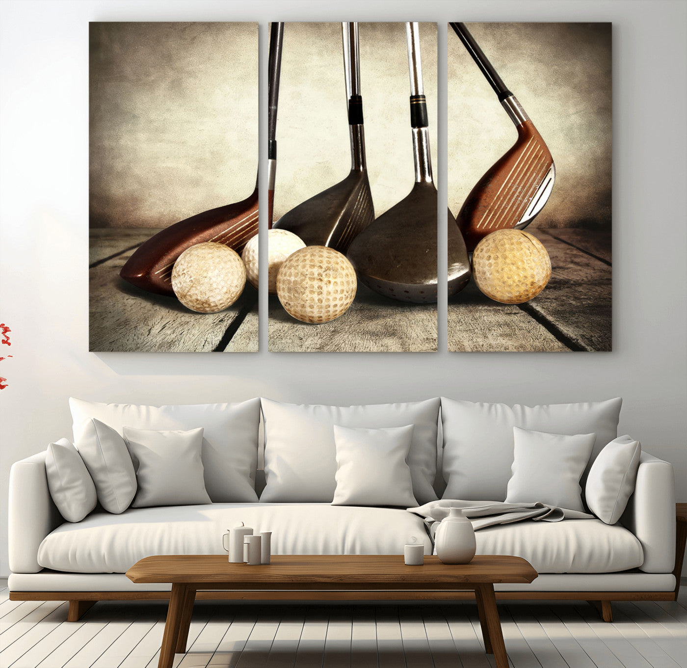 33845-MGV-CV-36X24-Vintage Golf Ball Art | Golf Decor for Man Cave or Office | Ready to Hang and Framed