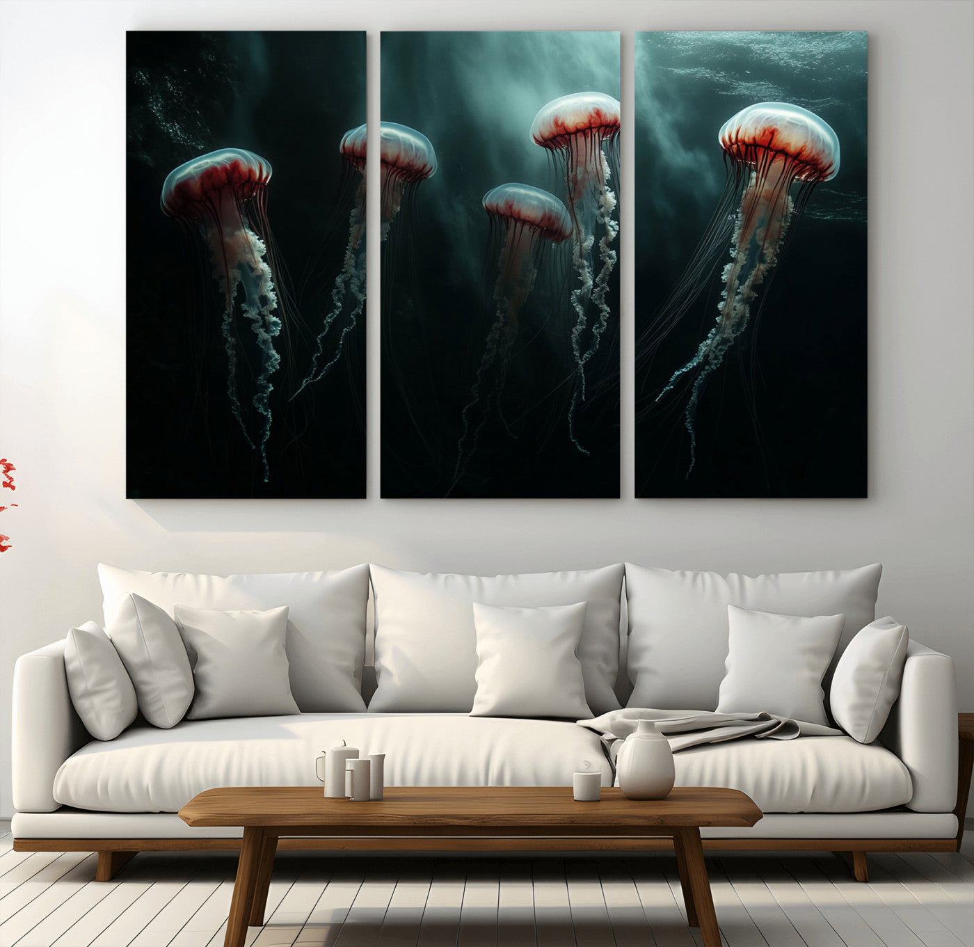 MGV-CV-48X32-3P - Abstract Jellyfish Wall Art Canvas Print