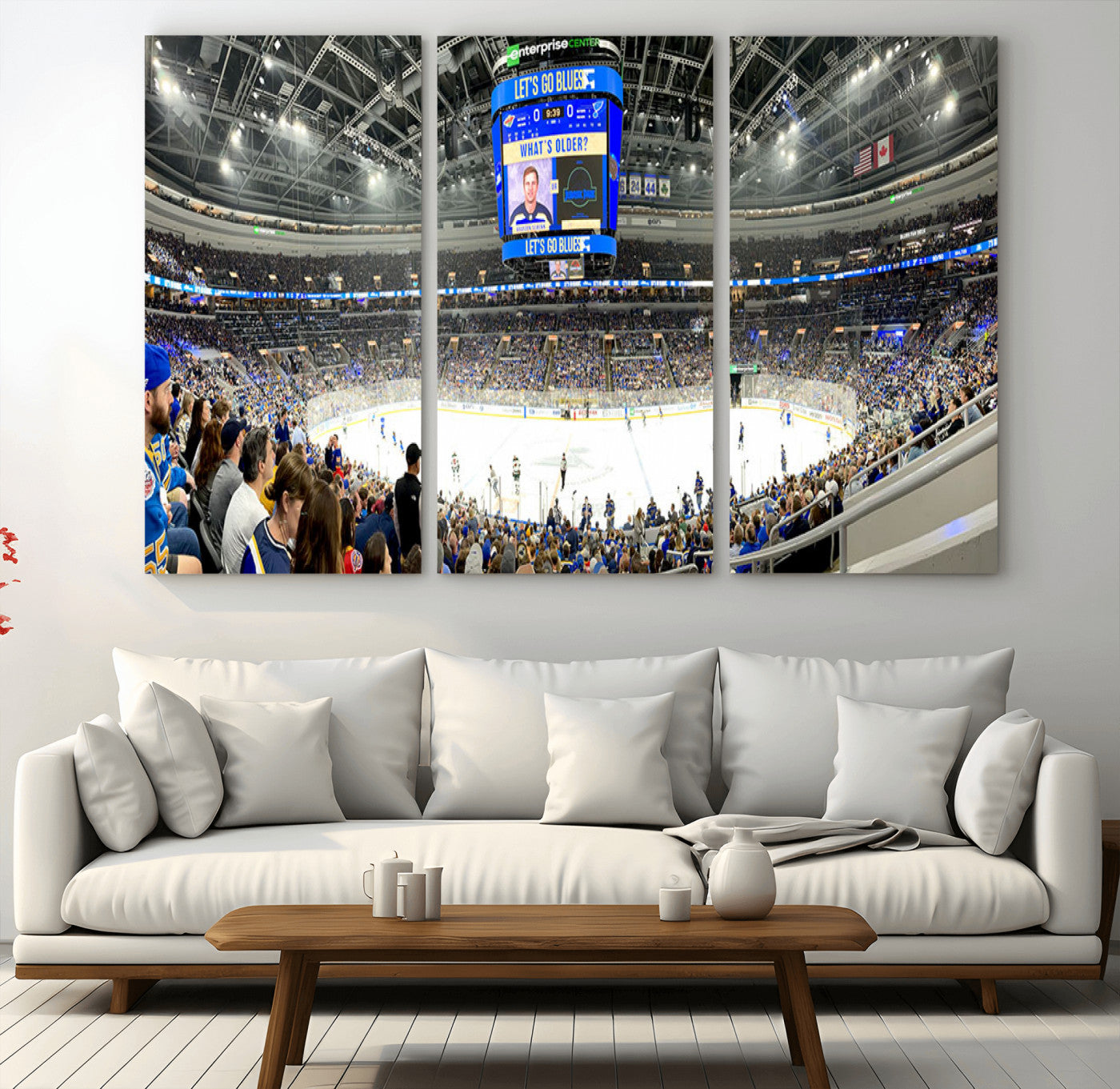 MGV-CV-48X32-3P - Enterprise Center | Missouri St. Louis Blues Ice Hockey Stadium Wall Art | Canvas Print | Ready to