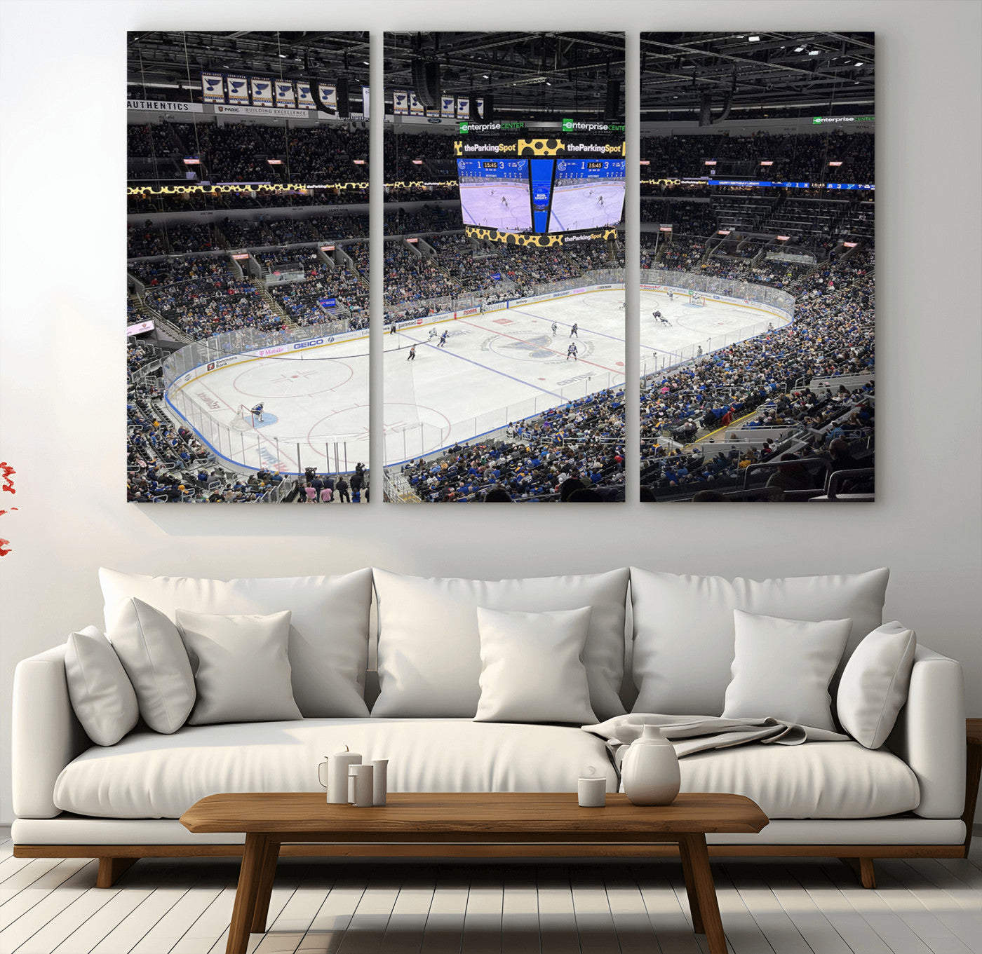 MGV-CV-48X32-3P - Enterprise Center Missouri St. Louis Blues Hockey Stadium Wall Art Canvas Print