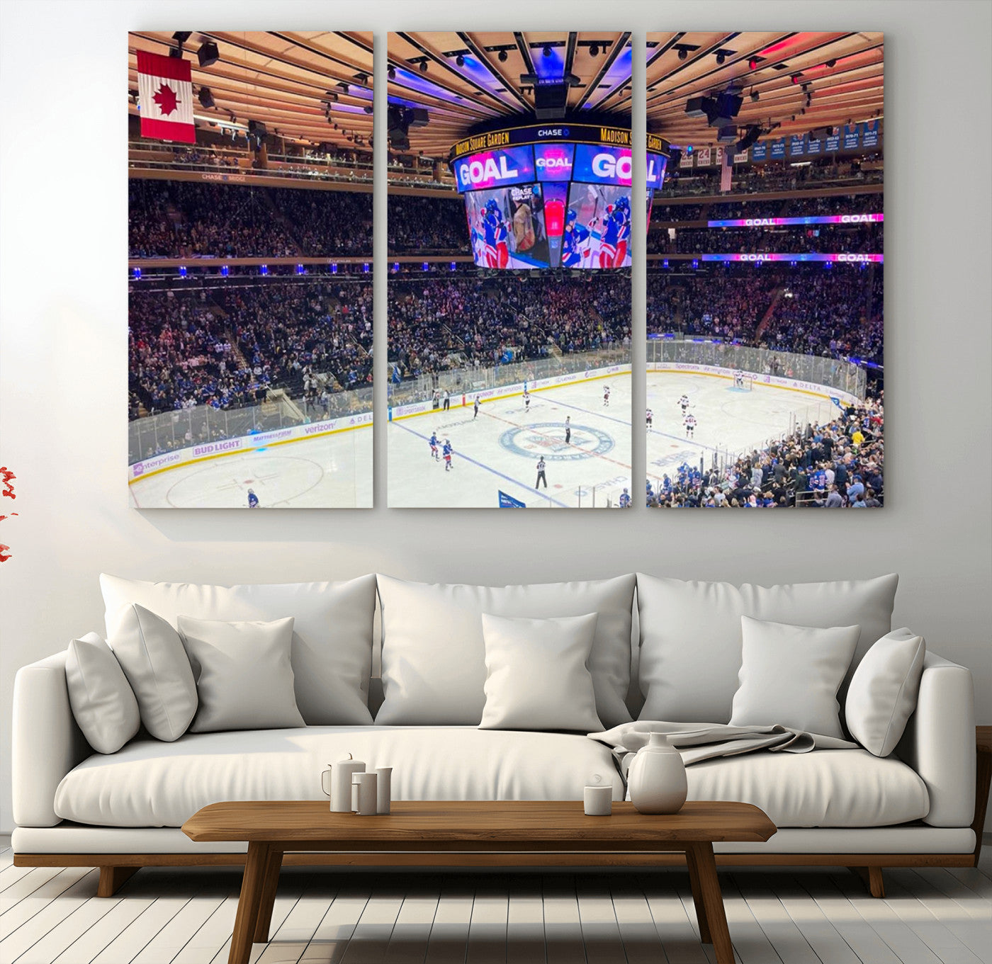 36401-MGV-CV-36X24-Madison New York Rangers Hockey Stadium Wall Art Canvas Print