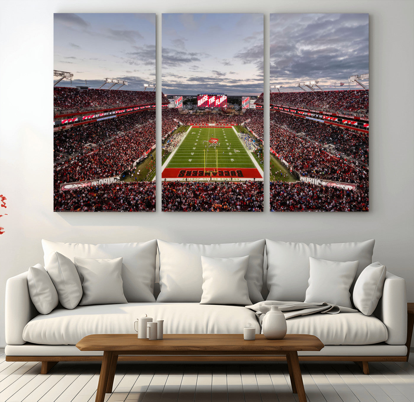 MGV-CV-48X32-3P - Florida Tampa Raymond James Stadium Wall Art Canvas Print - NFL Football Stadium Print Canvas