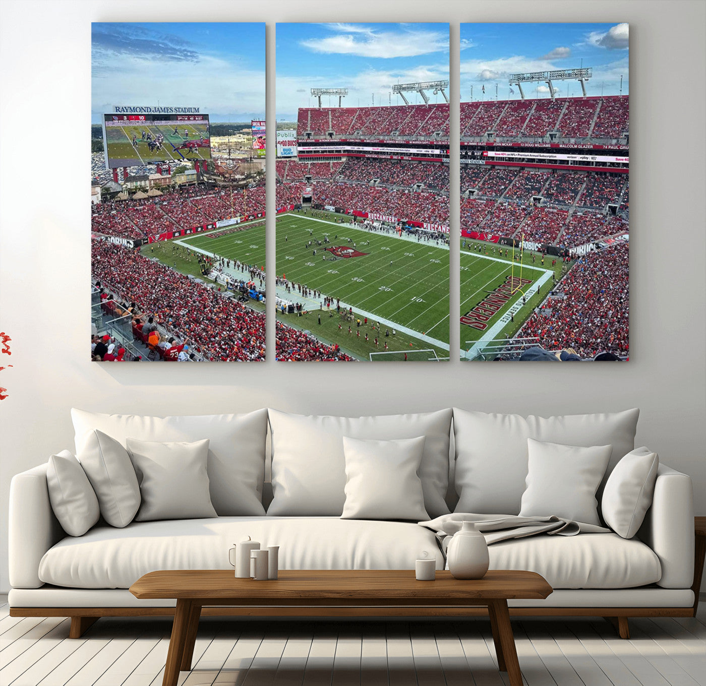 MGV-CV-48X32-3P - Florida Tampa Raymond James Stadium Wall Art Canvas Print - NFL Football Stadium Print Canvas
