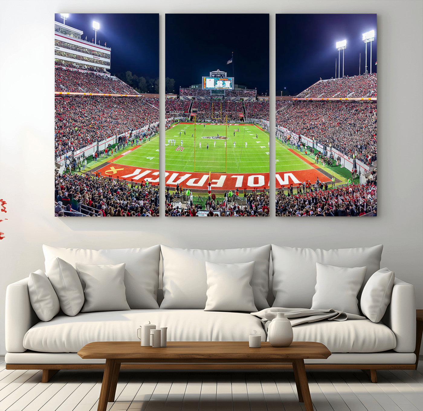 MGV-CV-48X32-3P - NC State Wolfpack Canvas Print - Raleigh Carter-Finley Stadium Wall Art, Football Team Canvas Print