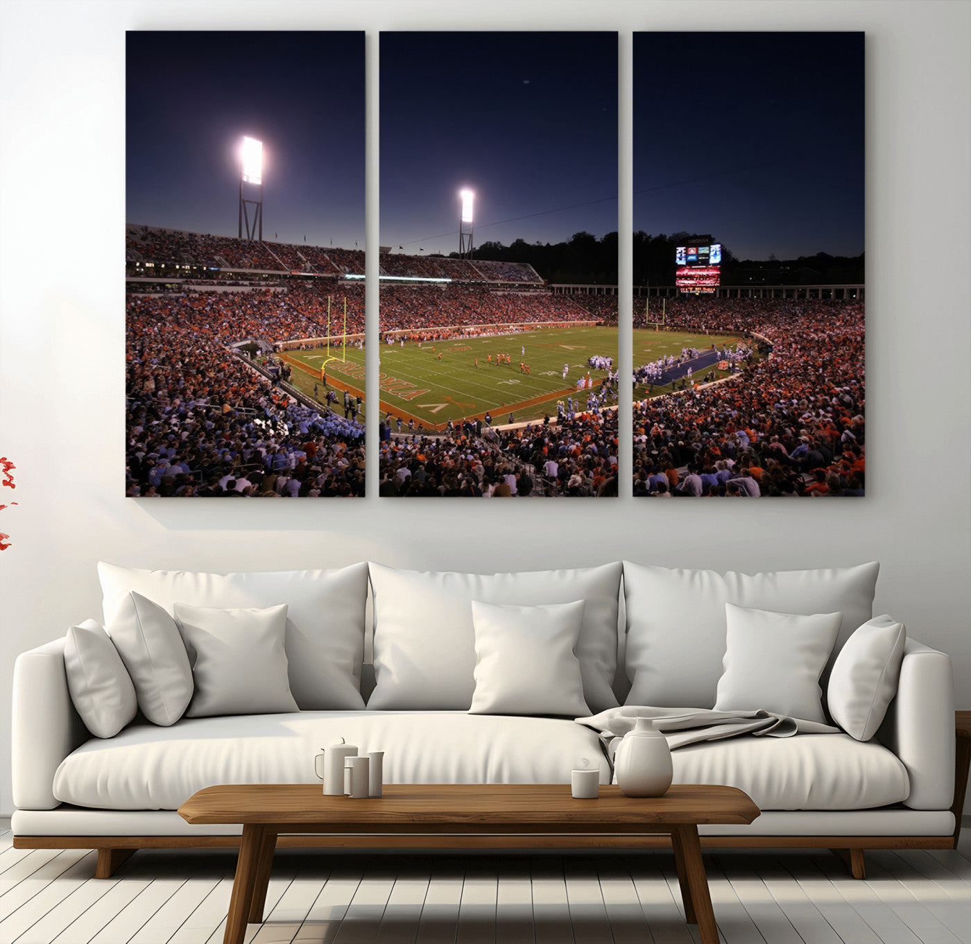 MGV-CV-48X32-3P - Virginia Cavaliers Football Team Print - Charlottesville Scott Stadium Canvas Print Wall Art