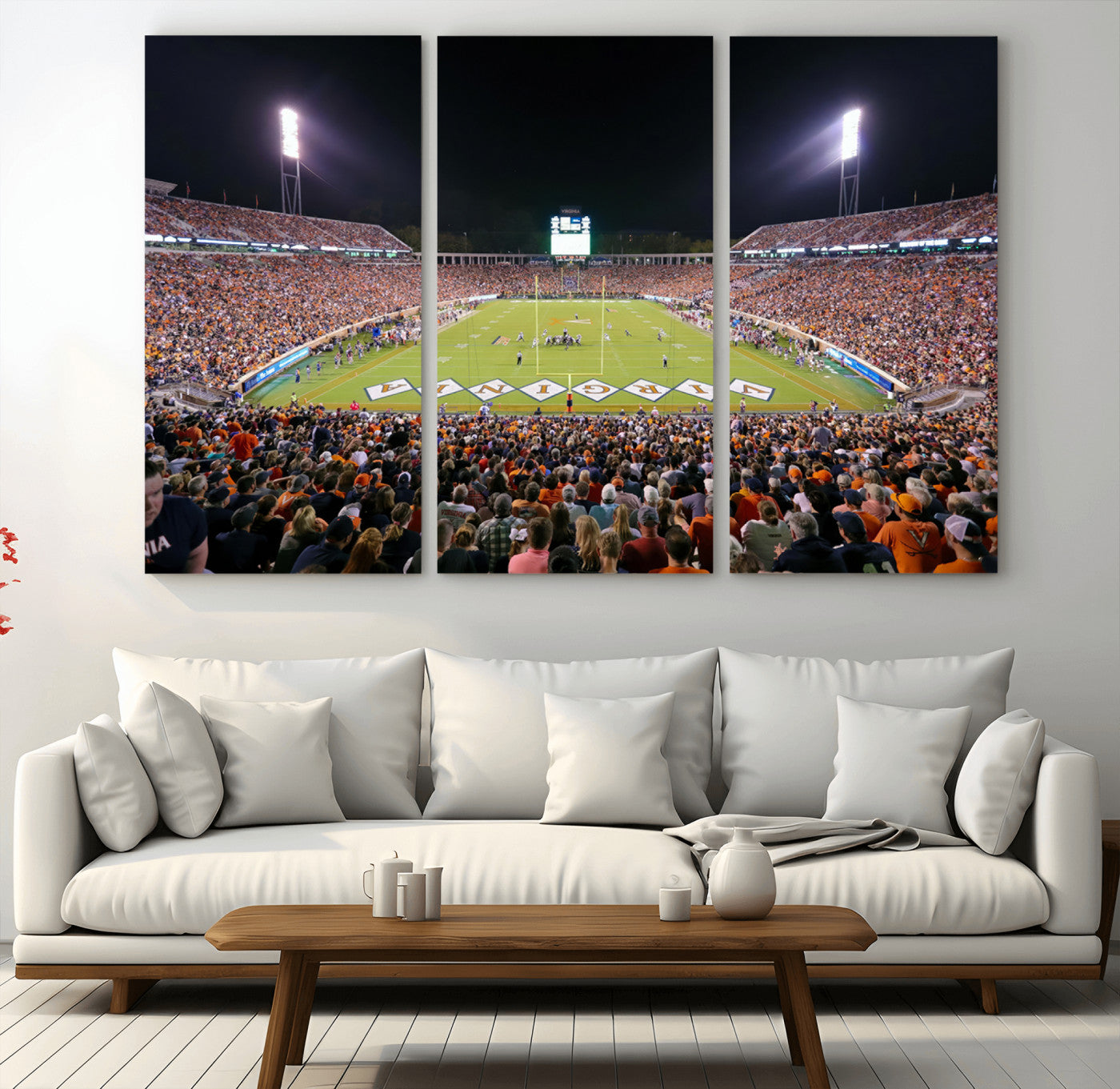 MGV-CV-48X32-3P - Virginia Cavaliers Football Team Print - Charlottesville Scott Stadium Wall Art Canvas Print