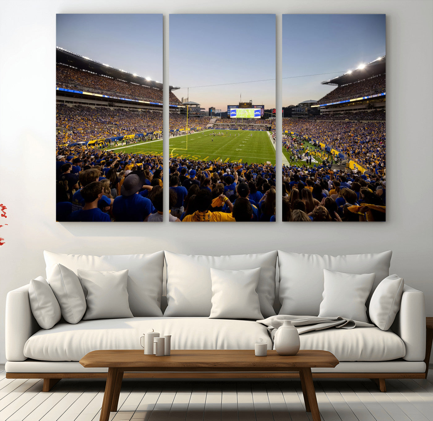 MGV-CV-48X32-3P - Pittsburgh Panthers Football Team Print - Pittsburgh Acrisure Stadium Wall Art Canvas Print