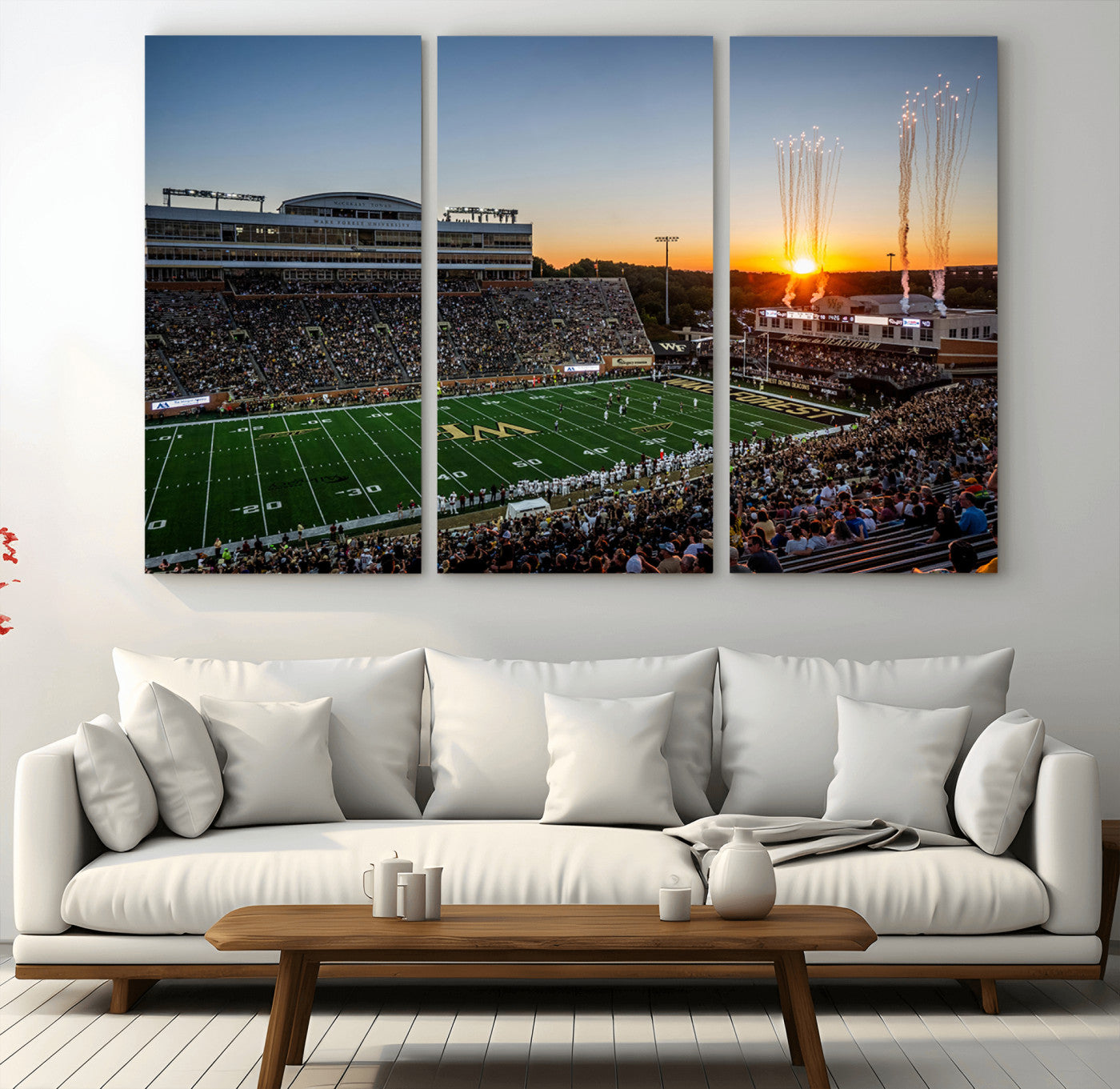 MGV-CV-48X32-3P - Demon Deacons Football Team Print Canvas- Winston-Salem Allegacy Federal Credit Union Stadium Wall