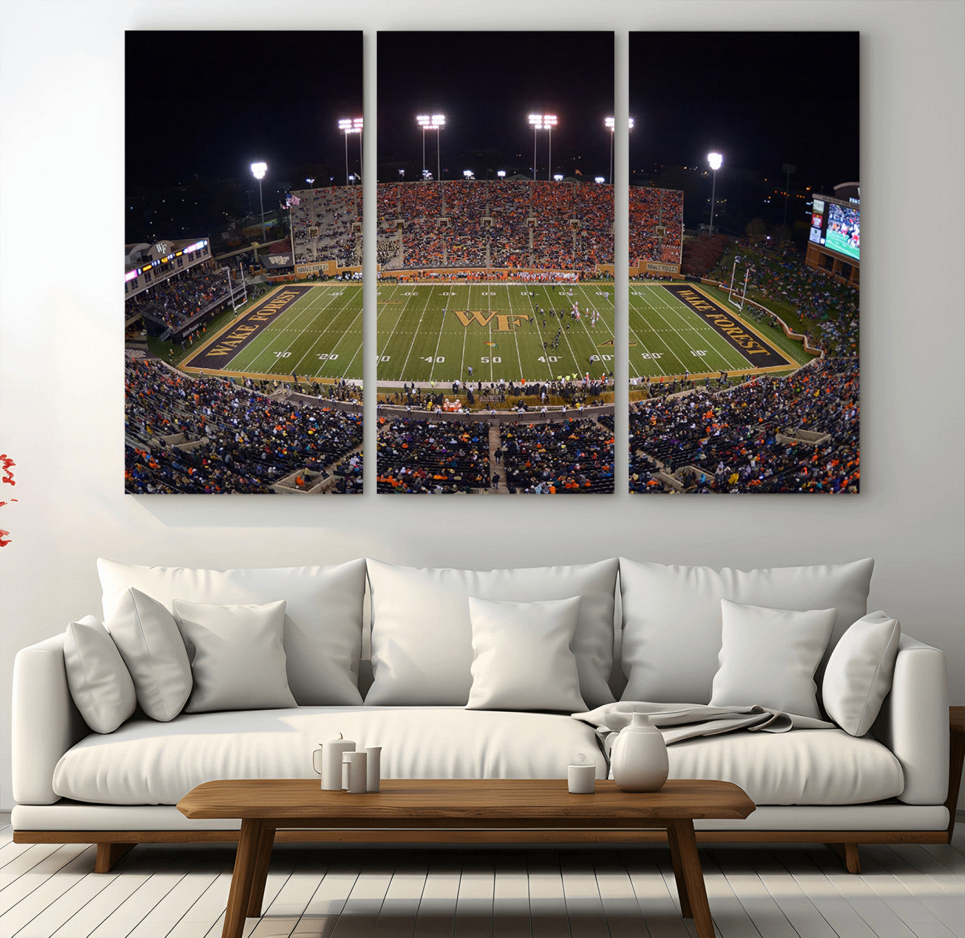 MGV-CV-48X32-3P - Demon Deacons Print Canvas, Football Team Print - Winston-Salem Allegacy Federal Credit Union
