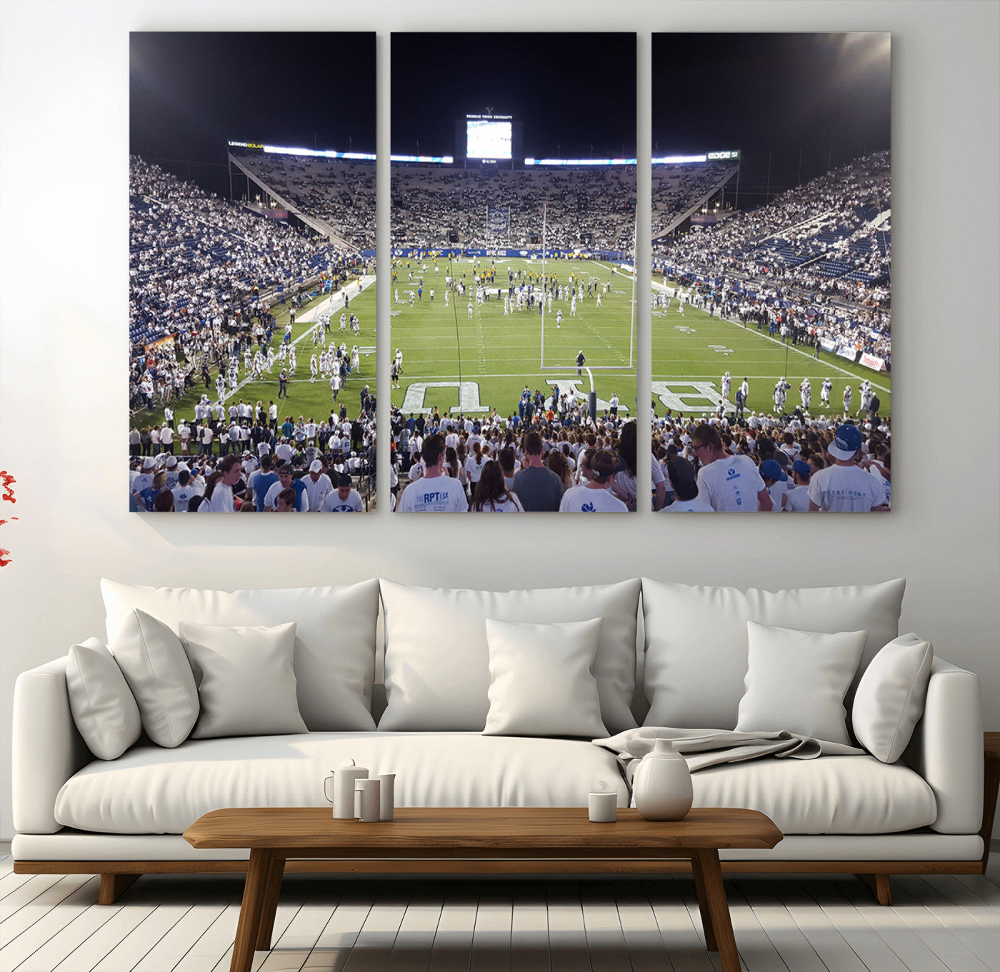 MGV-CV-48X32-3P - Brigham Young University Cougars Football Print Canvas - Provo LaVell Edwards Stadium Wall Art
