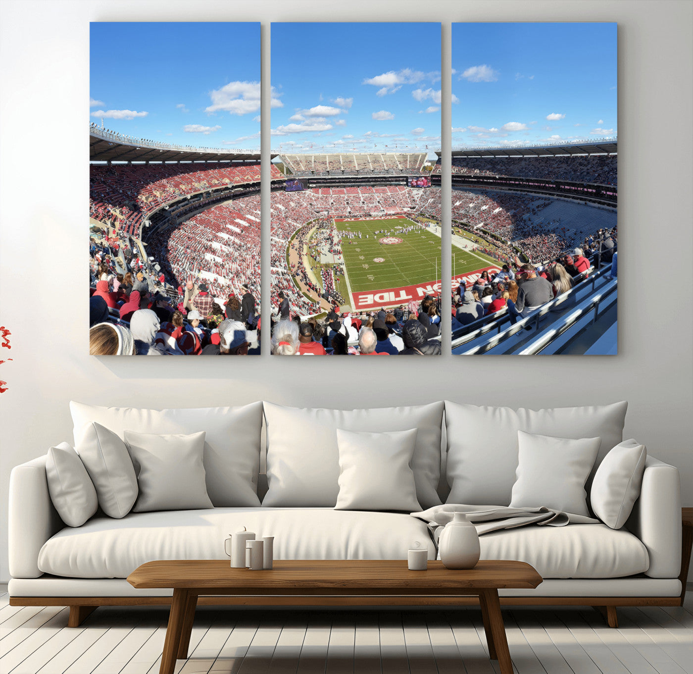 MGV-CV-48X32-3P - University of Alabama Crimson Tide Print Wall Art - Tuscaloosa Bryant-Denny Stadium Wall Art Canvas