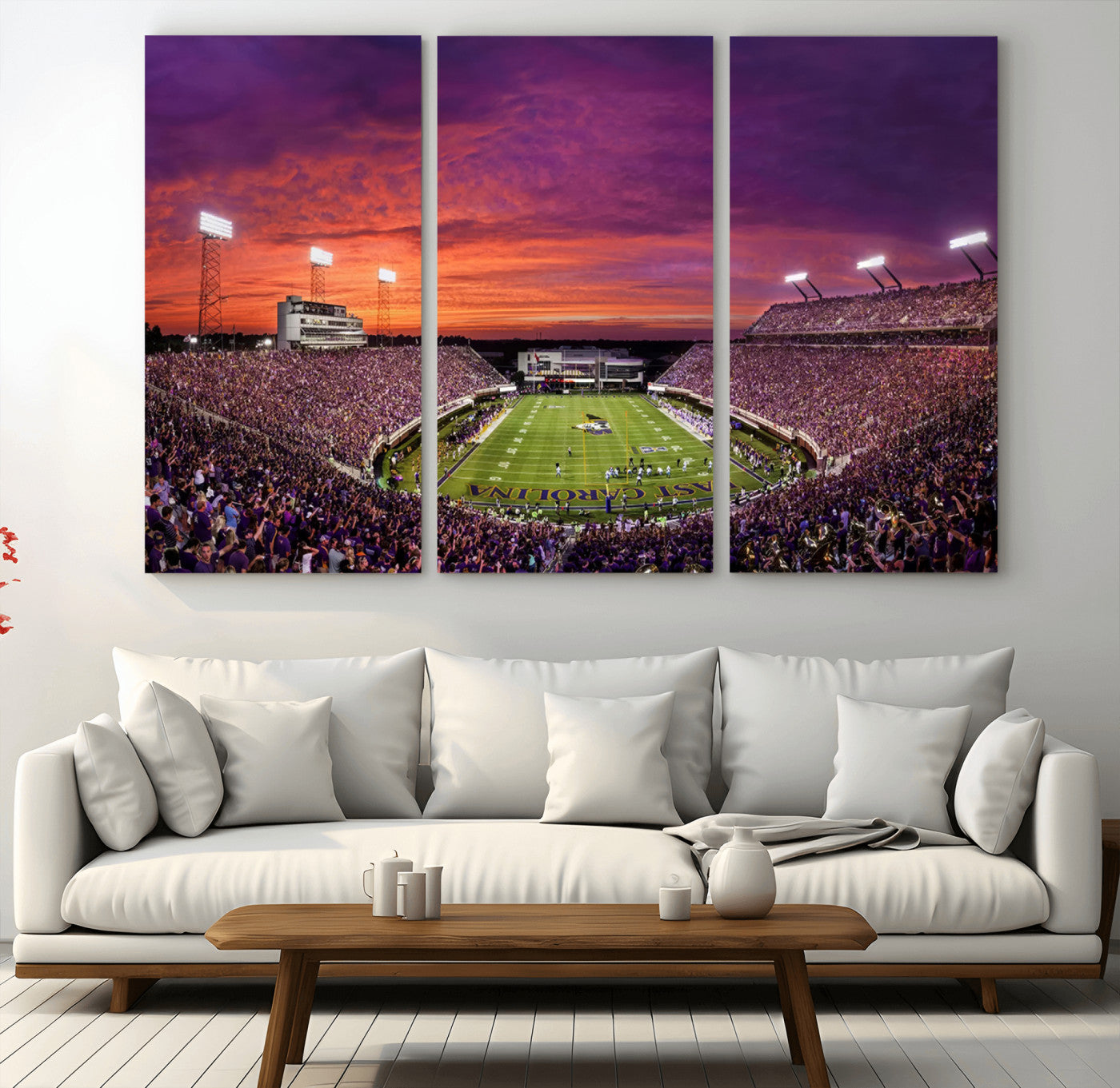 MGV-CV-48X32-3P - East Carolina University Pirates Football Print Canvas- Greenville Dowdy-Ficklen Stadium Wall Art