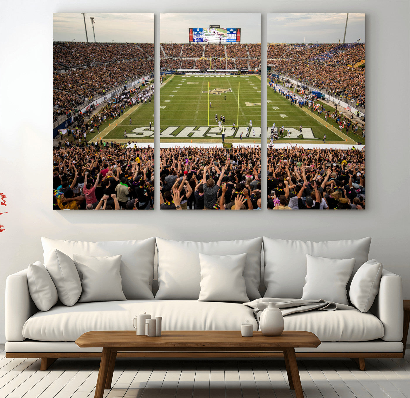 MGV-CV-48X32-3P - UCF Knights Football Team Print - Orlando FBC Mortgage Stadium Canvas Print