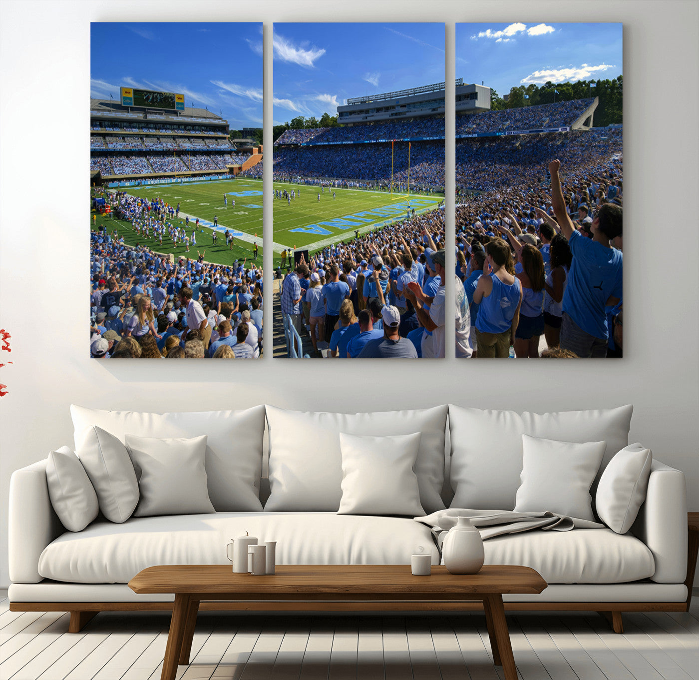 MGV-CV-48X32-3P - University of North Carolina Tar Heels Team Canvas Print - Chapel Hill Kenan Memorial Stadium Wall