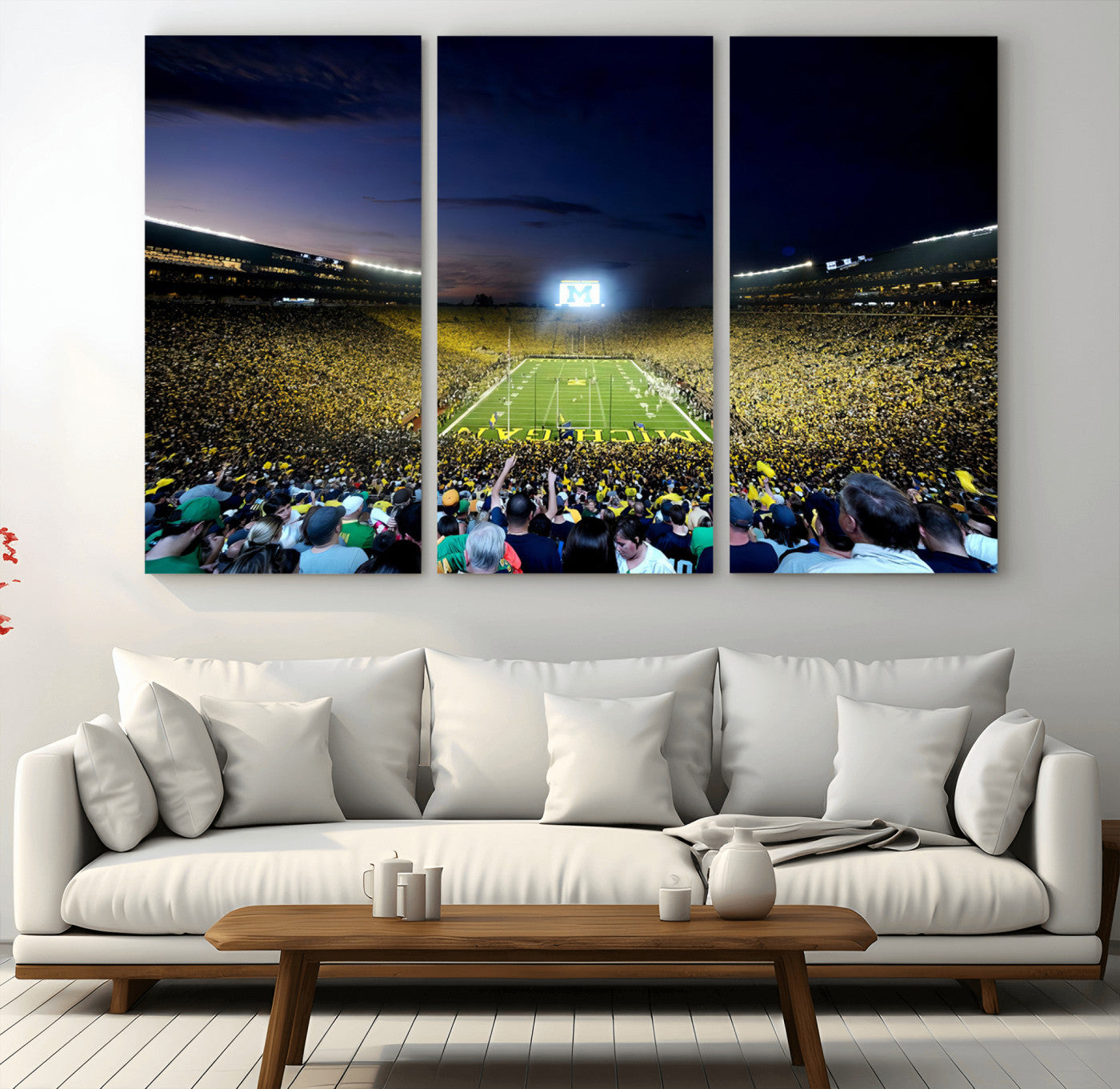 MGV-CV-48X32-3P - University of Michigan Wolverines Football Team Print - Ann Arbor Michigan Stadium Canvas Print