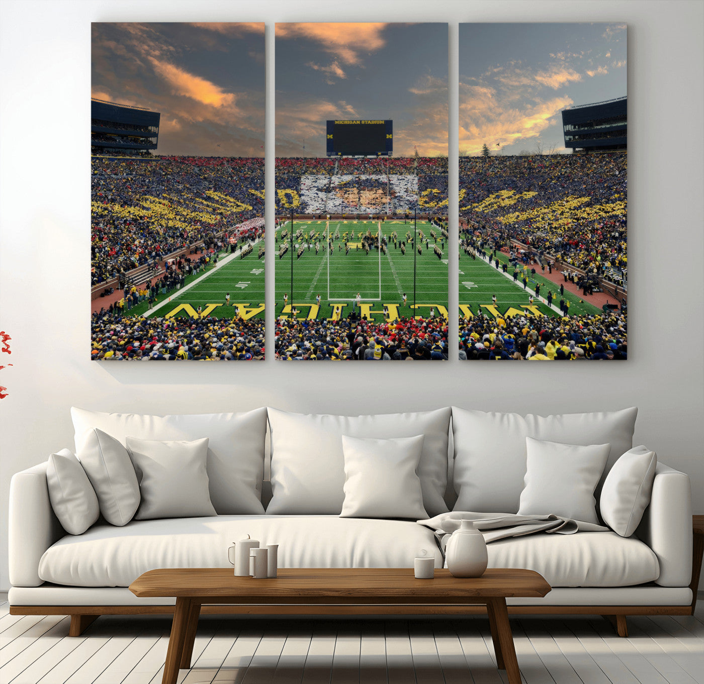 MGV-CV-48X32-3P - University of Michigan Wolverines Print Canvas, Football Team Print - Ann Arbor Michigan Stadium