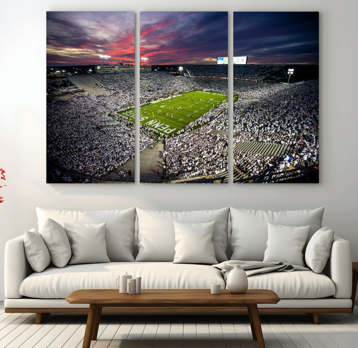 MGV-CV-48X32-3P - Penn State Nittany Lions Football Team Print - University Park Beaver Stadium Art Canvas Print